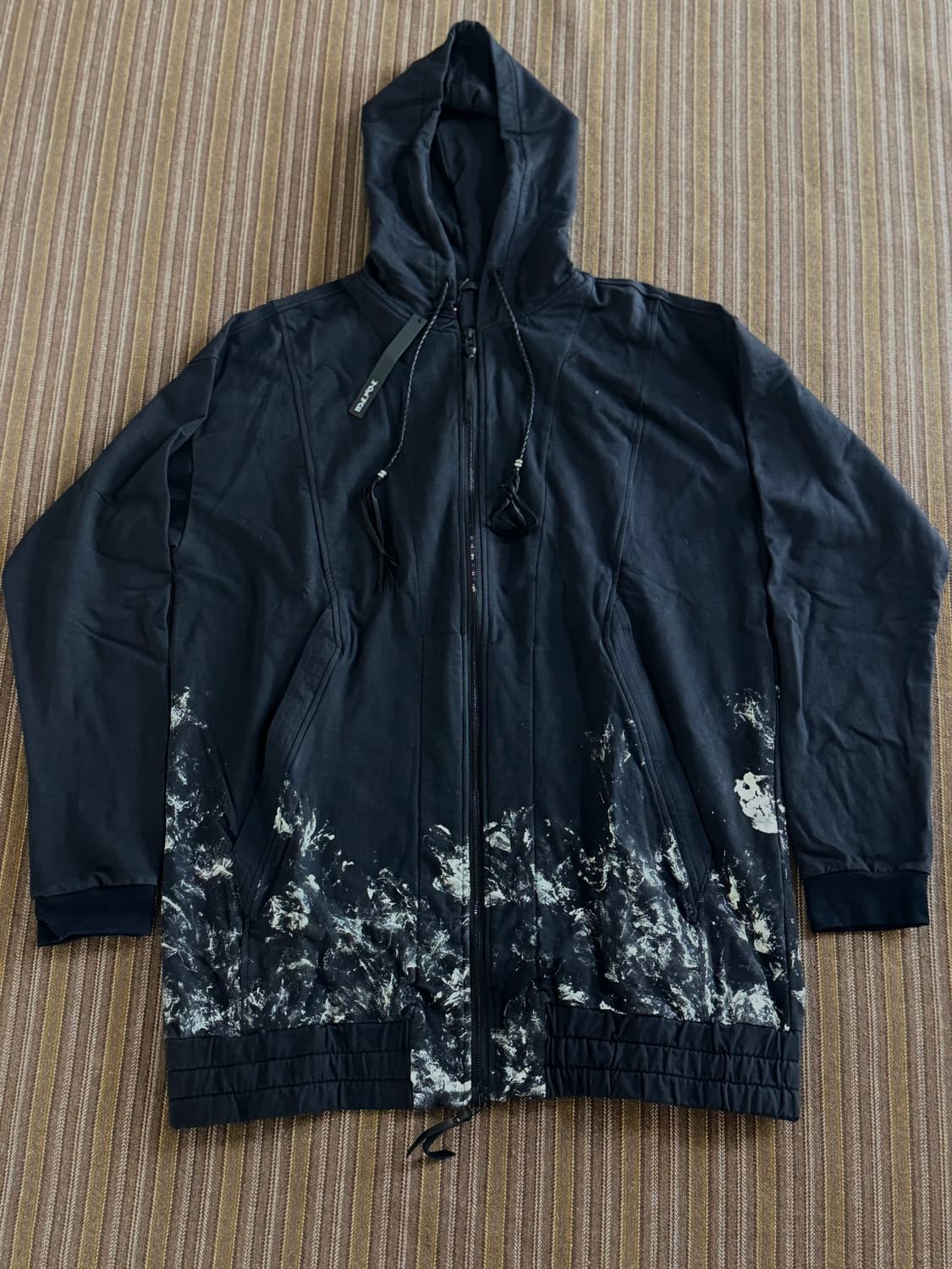 Kmrii 레더 디테일 후드 파카 상품이미지2