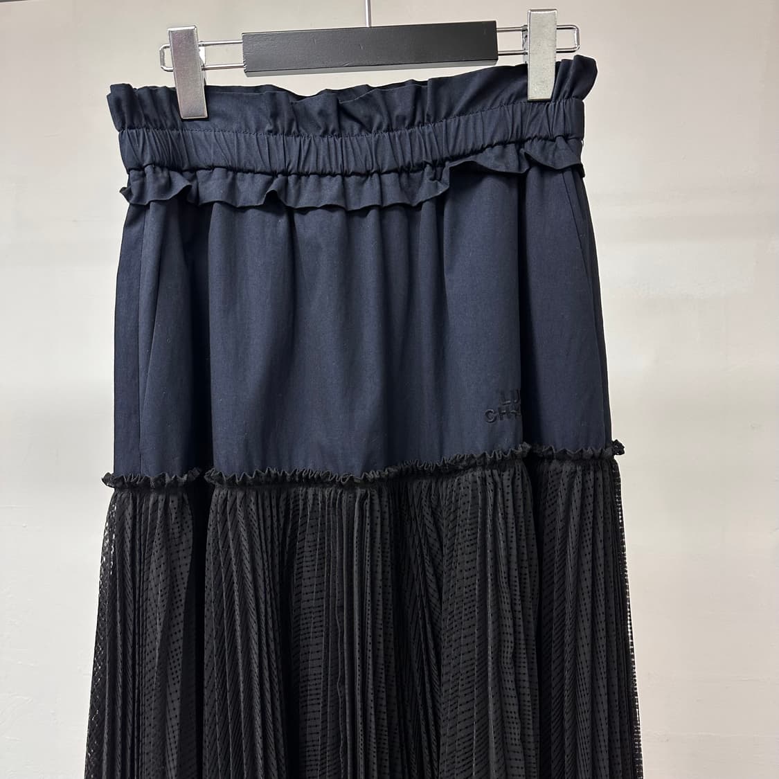 럭키슈에뜨 레이스 밴딩 롱스커트 치마 네이비/블랙 36 J36 상품이미지2