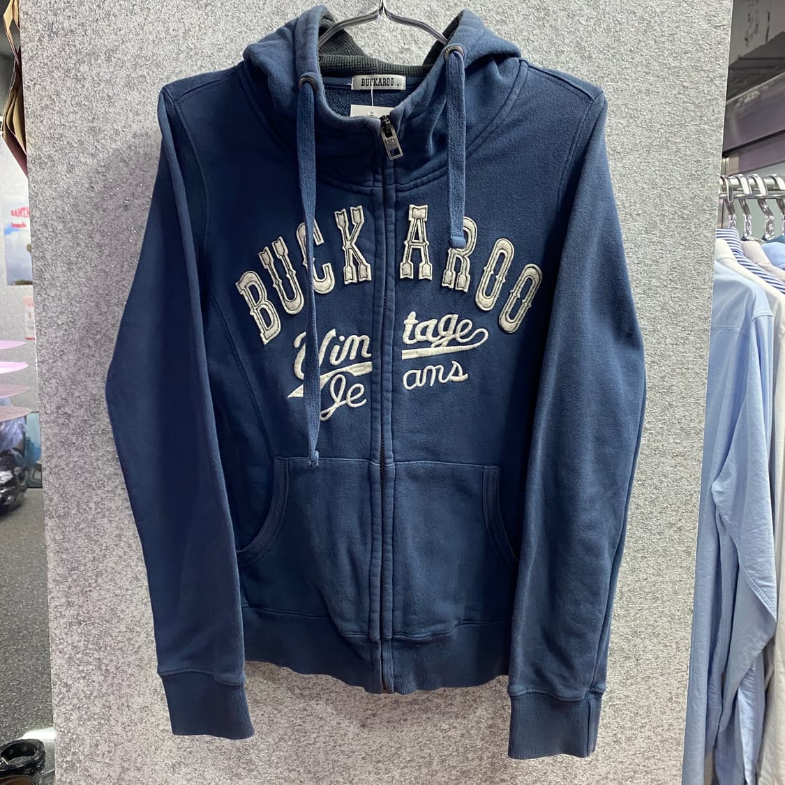 버커루 스펠로고 네이비 후드집업 B3525 상품이미지2
