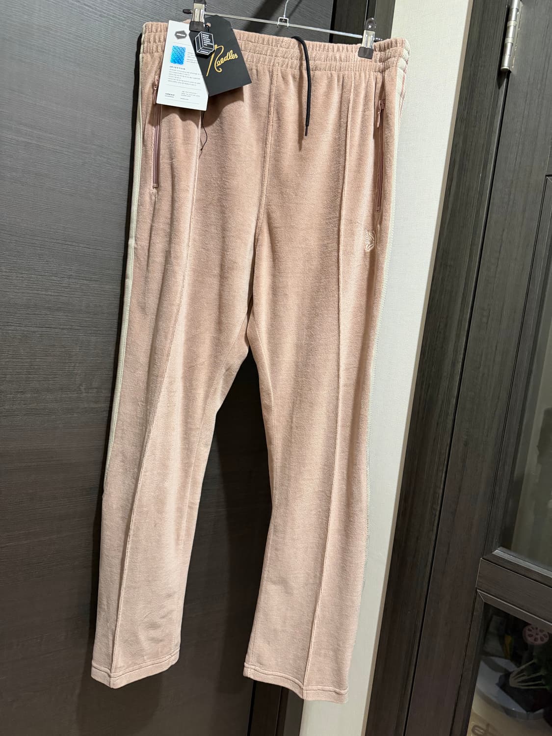 니들스 Needles 벨루어 트랙 팬츠 베이지 XL 상품이미지1