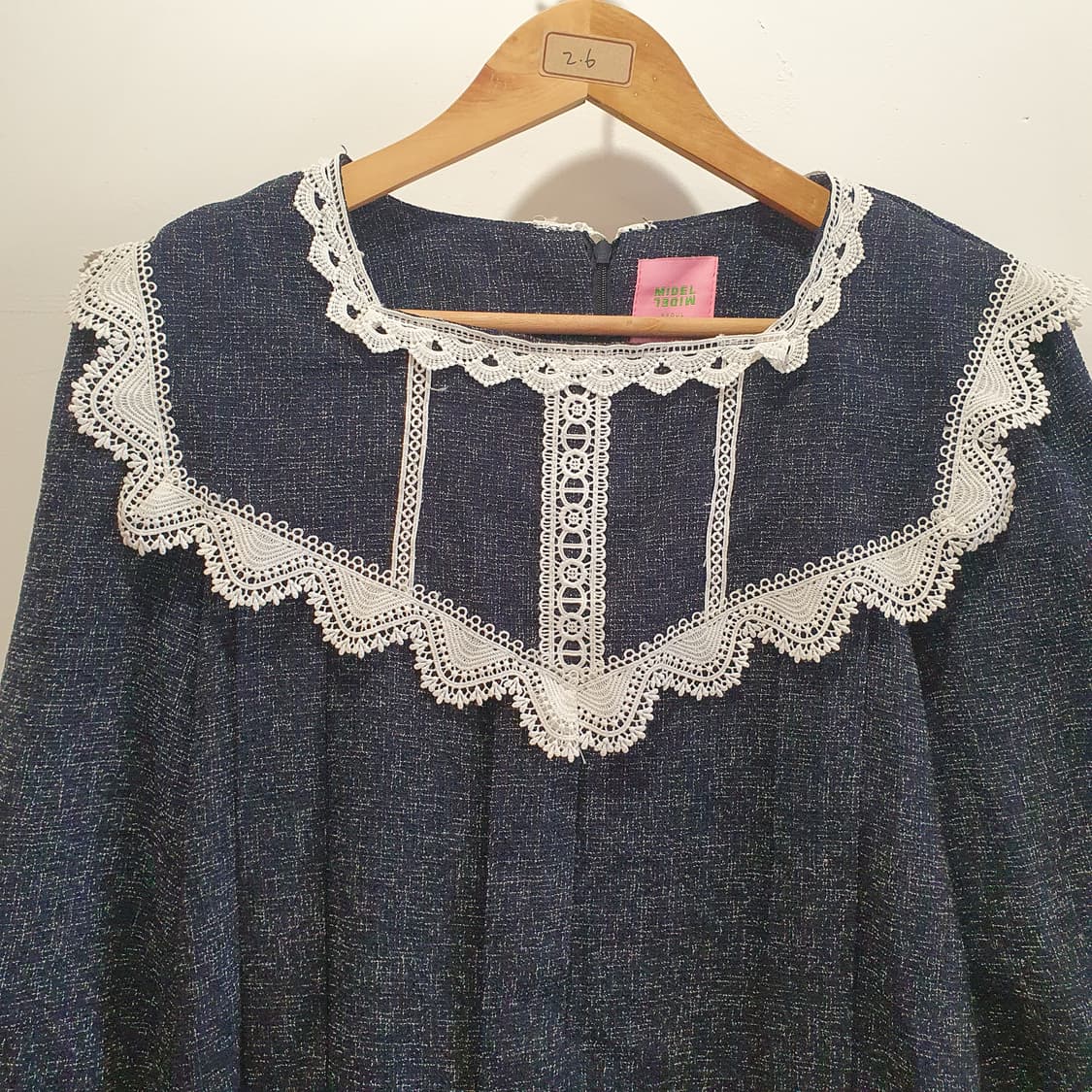 트위드 빅카라 레이스 원피스  상품이미지2