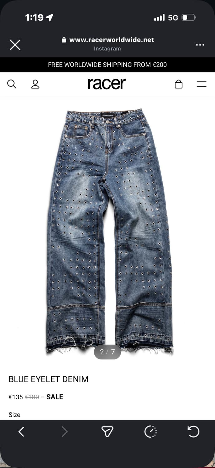 Racer worldwide Blue Eyelet Denim 상품이미지2