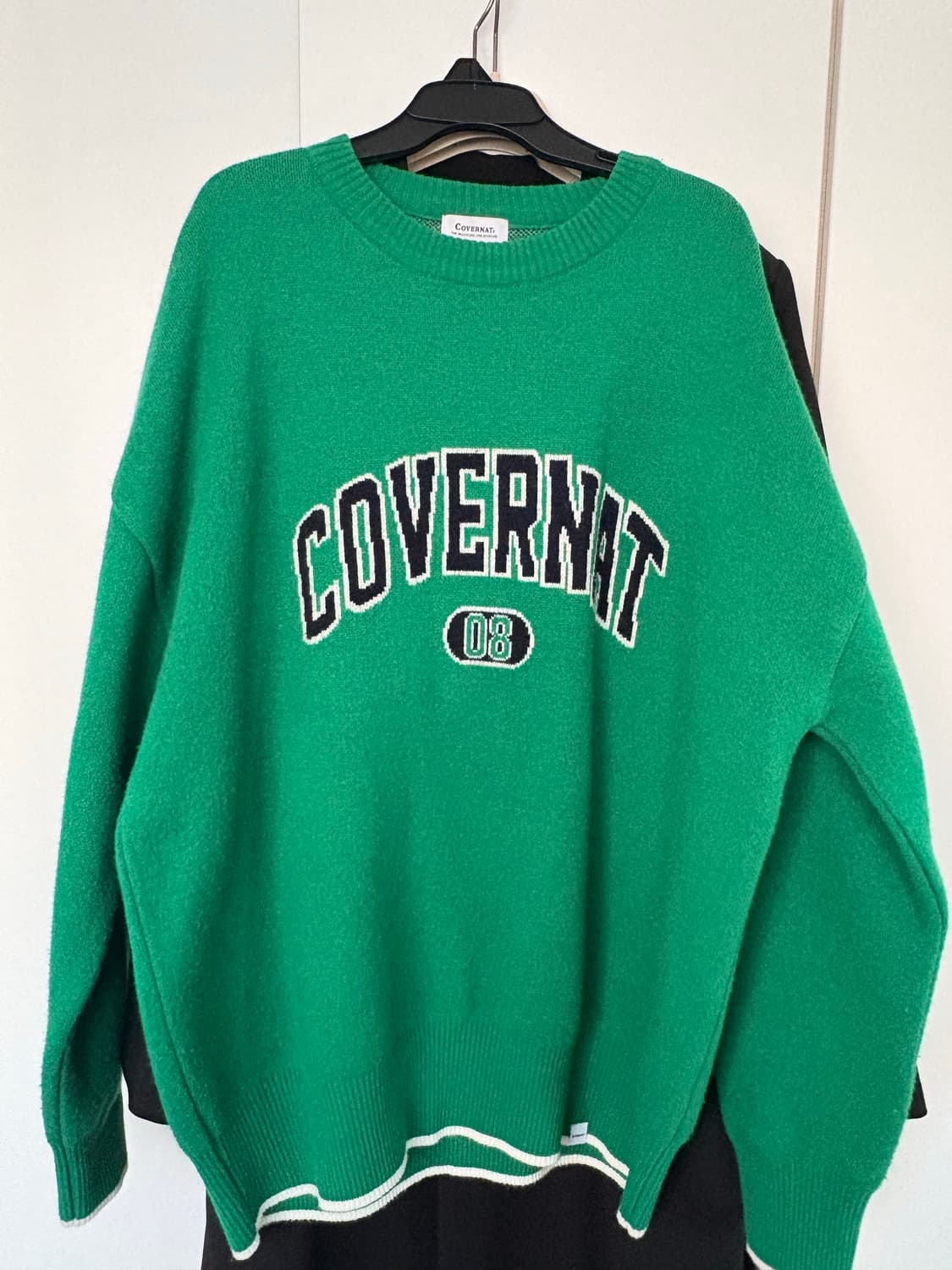 커버낫 아치로고 크루넥 니트 초록 상품이미지1