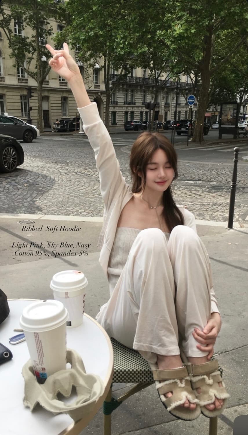 (새상품) 베지터블 리브드 소프트 후드 팬츠 세트 상품이미지2