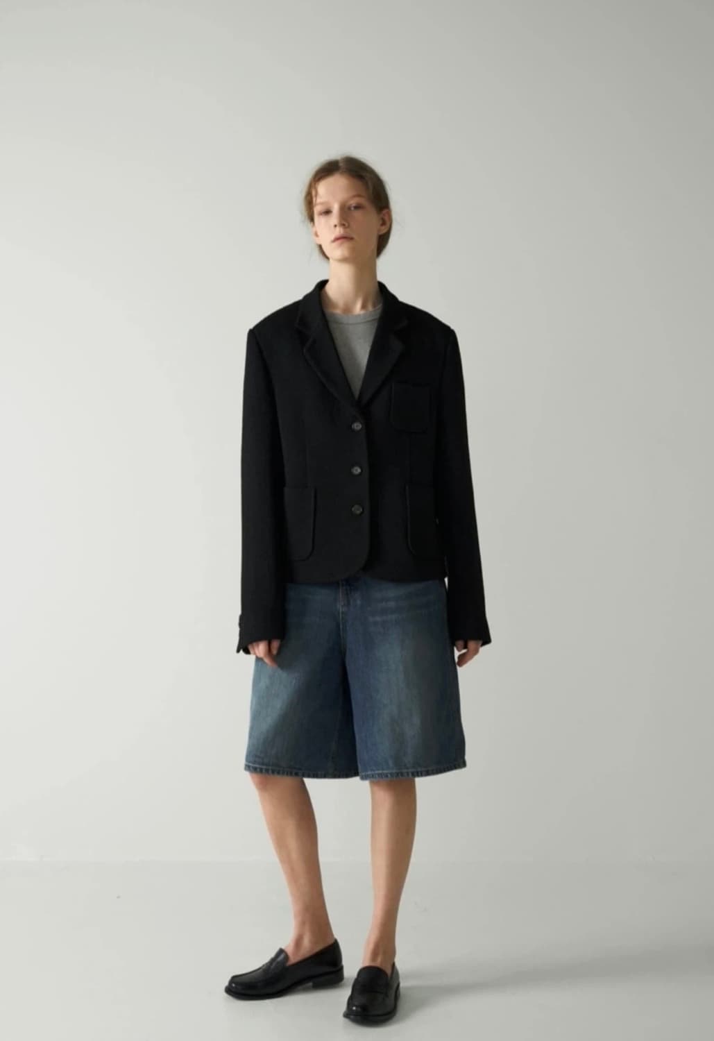 파사드패턴 텍스처 빈티지 재킷 블랙 S 상품이미지1