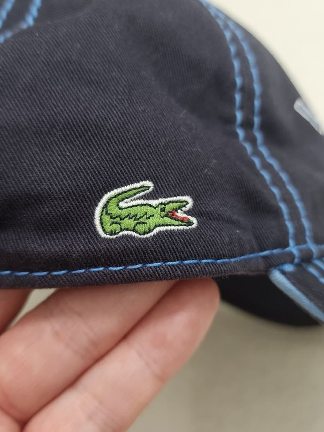 LACOSTE 빅스티치 네이비+블루 볼캡 상품이미지5