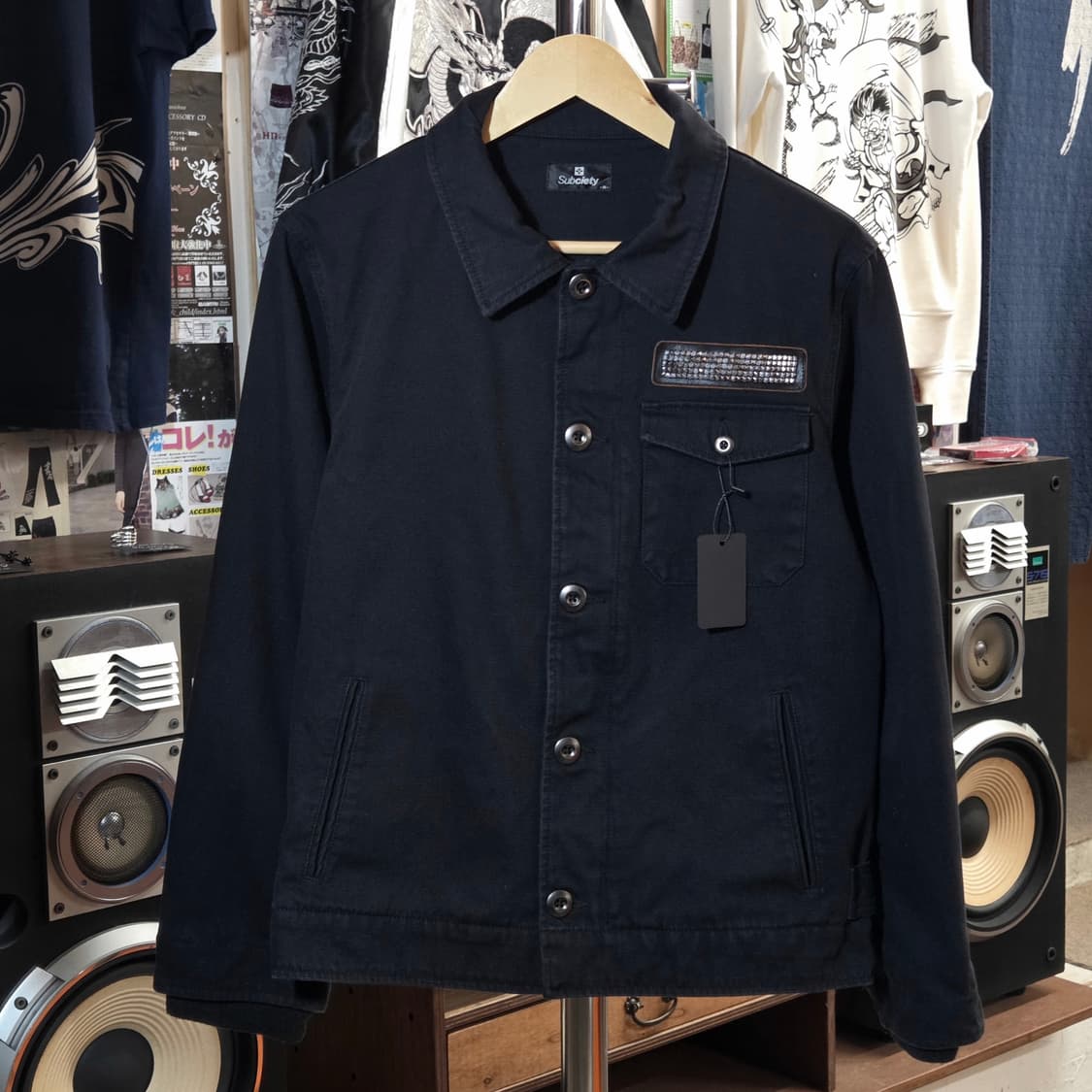 JPN 블랙 펑크 레터링 투웨이 자켓 상품이미지2