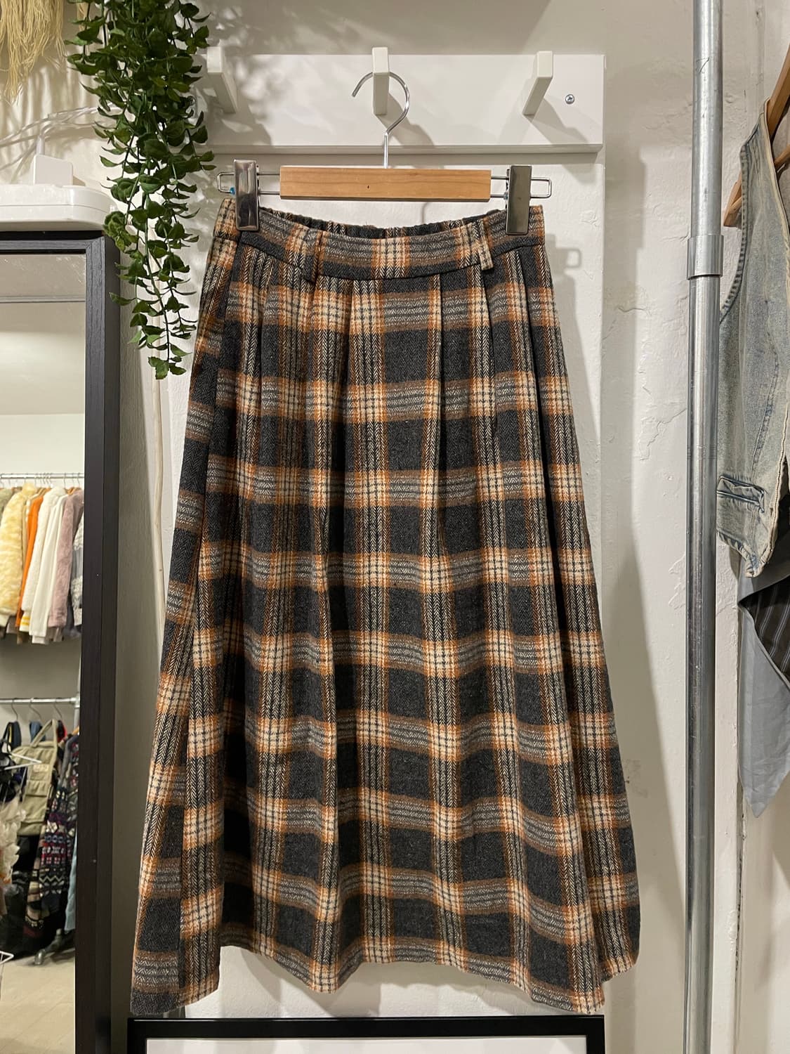 Caramel check skirt 상품이미지6