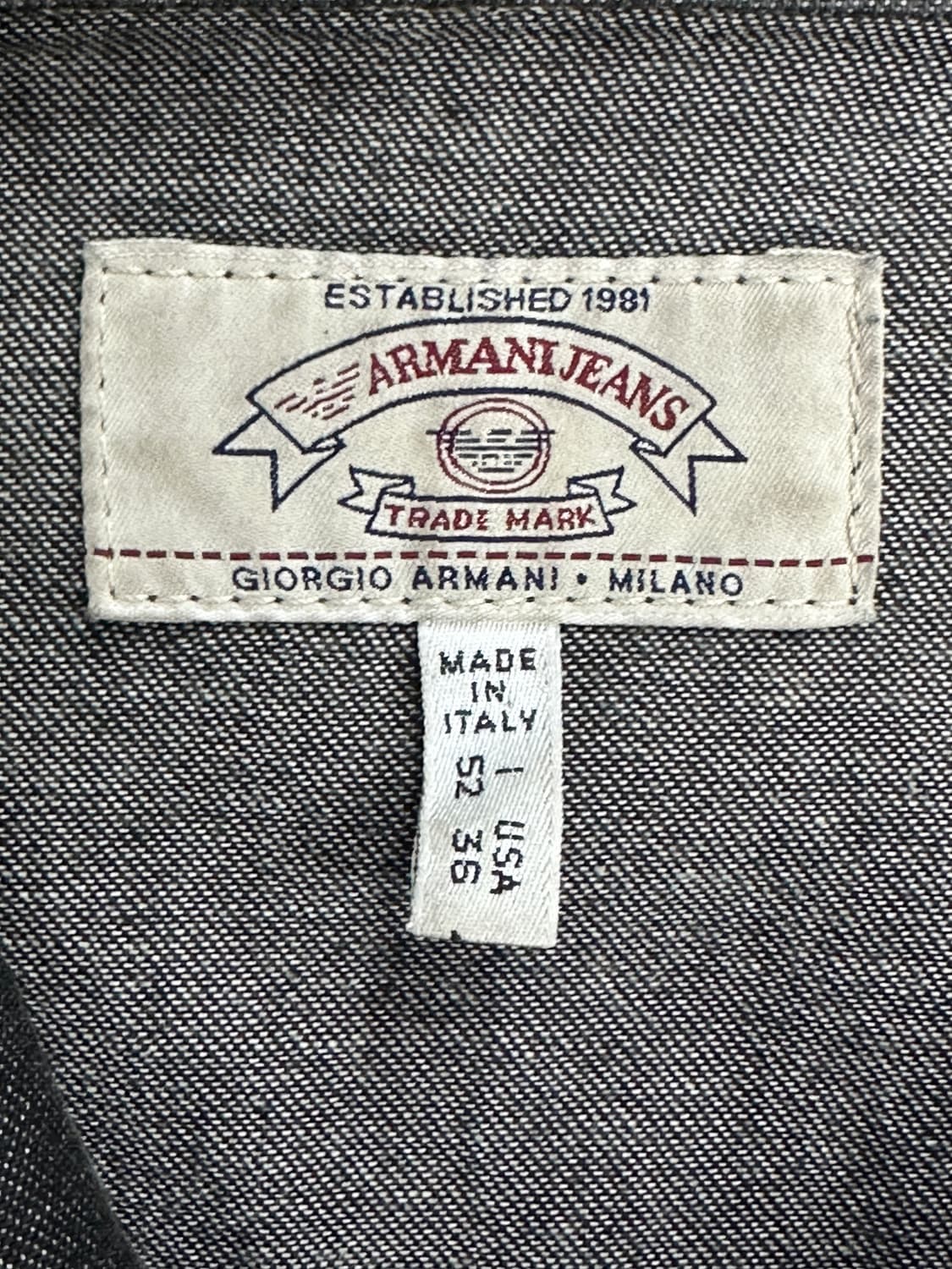 00s Armani Jeans 블랙 트러커 데님 자켓 L 상품이미지7