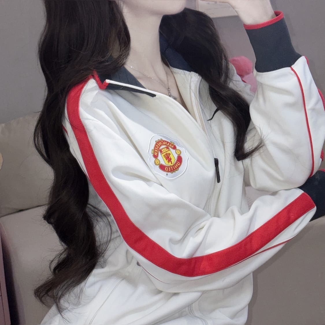 🐰나이키 화이트 맨유 유일 매물 빅로고 트랙탑 져지❤️ 상품이미지3