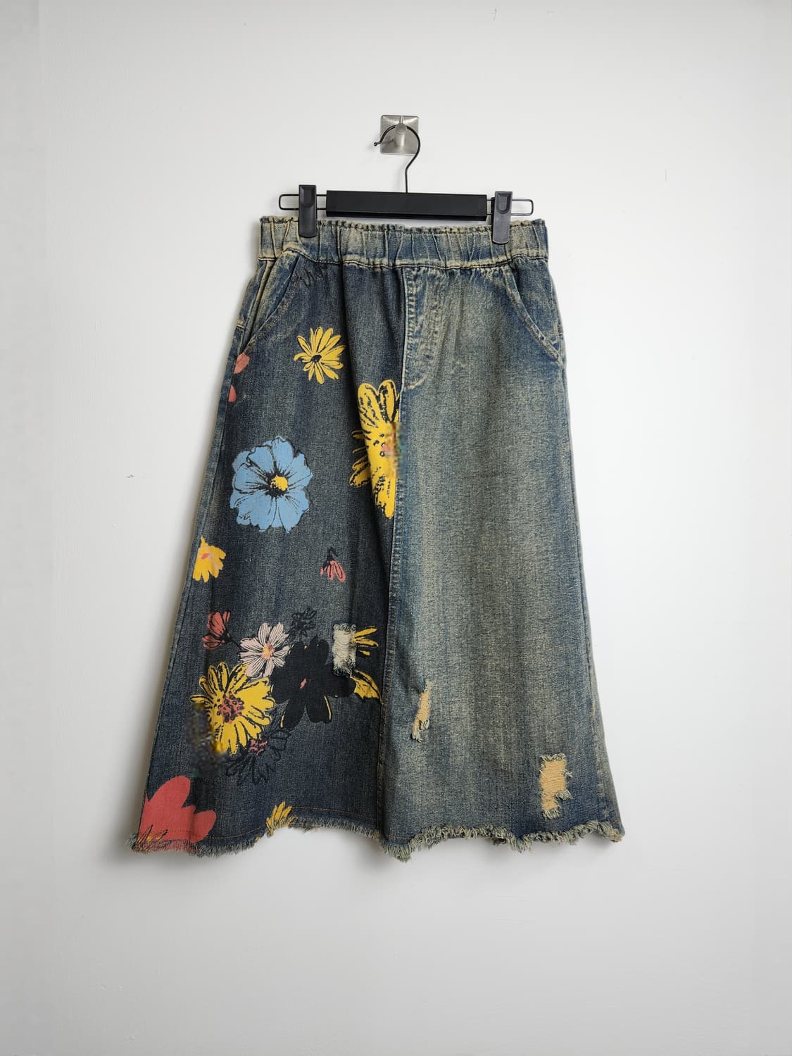 플라워 데님 스커트 상품이미지5