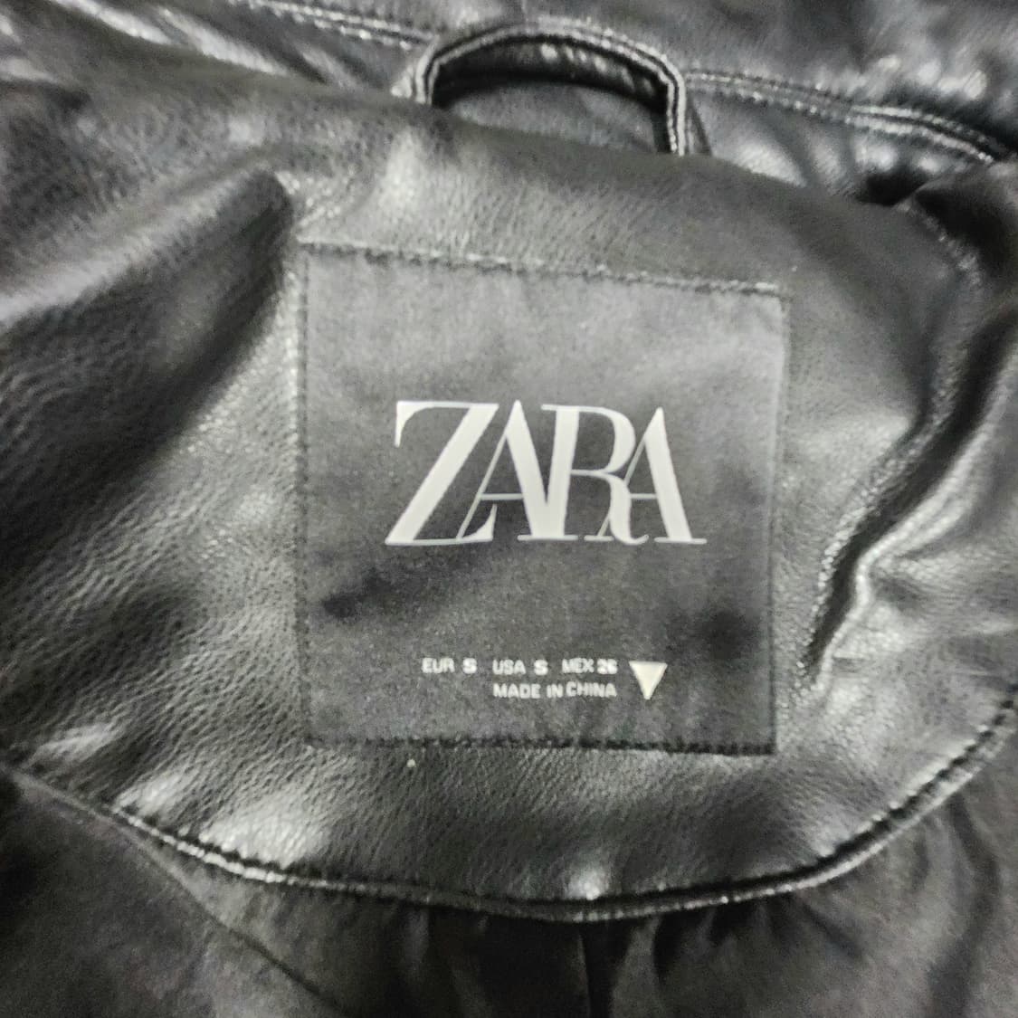 ZARA 리얼가죽 라이더 자켓 | 오버핏 블랙 바이커 상품이미지7
