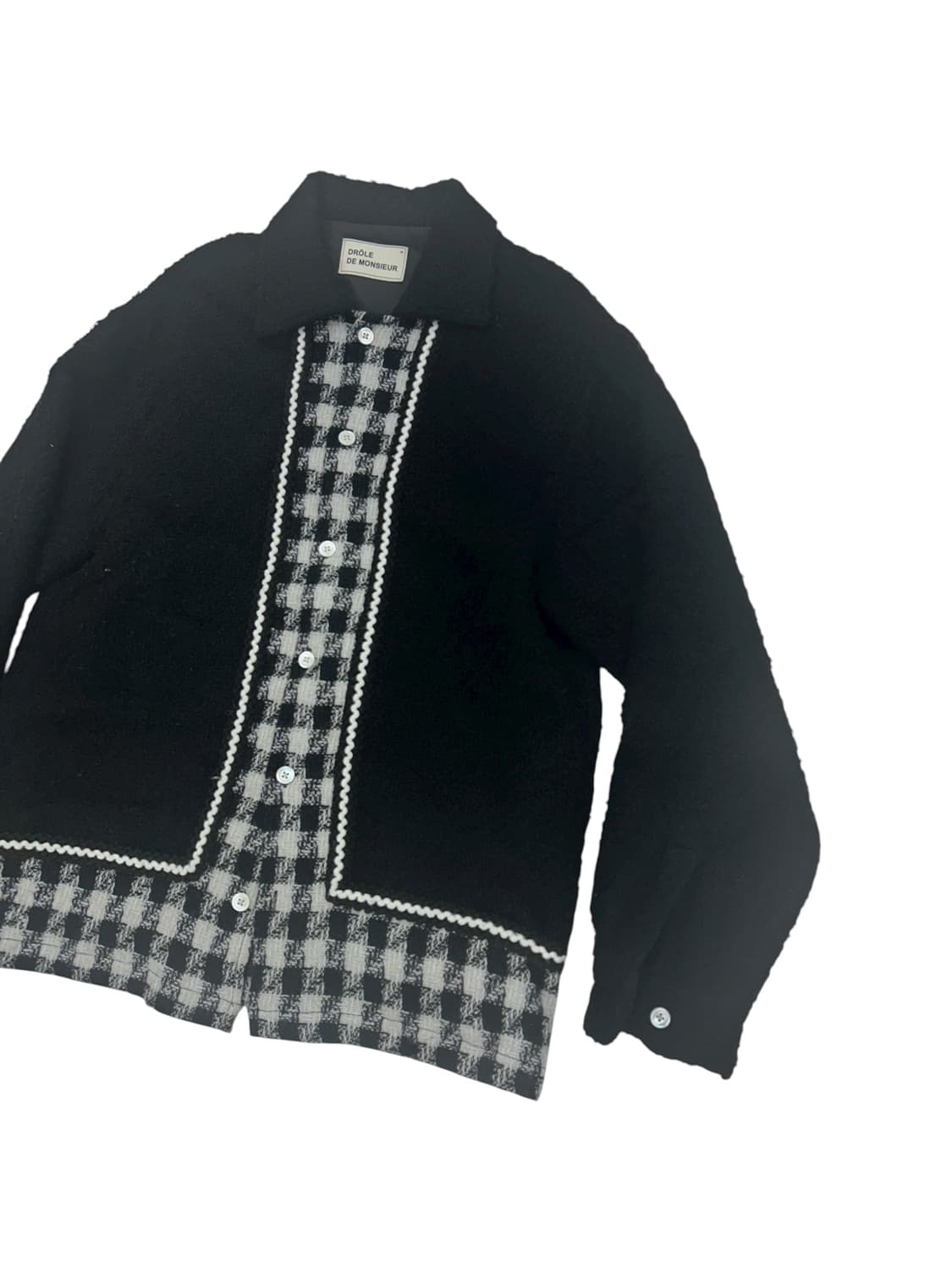 드롤드 무슈 체크 패널 플리스 셔츠 상품이미지2