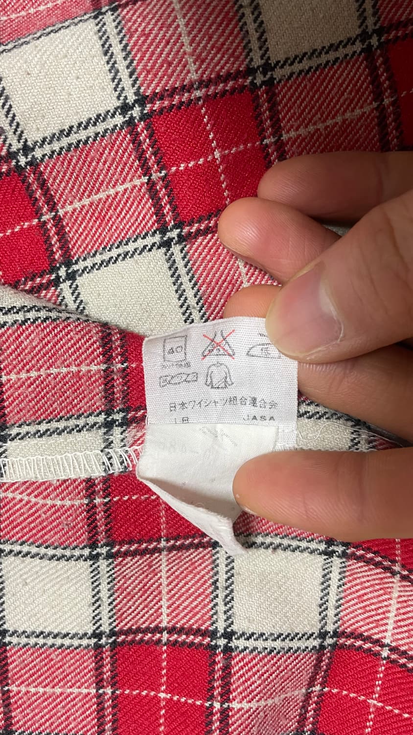 JPN 00s 일본 빈티지 BAZZ 레드 체크 셔츠 L 상품이미지7