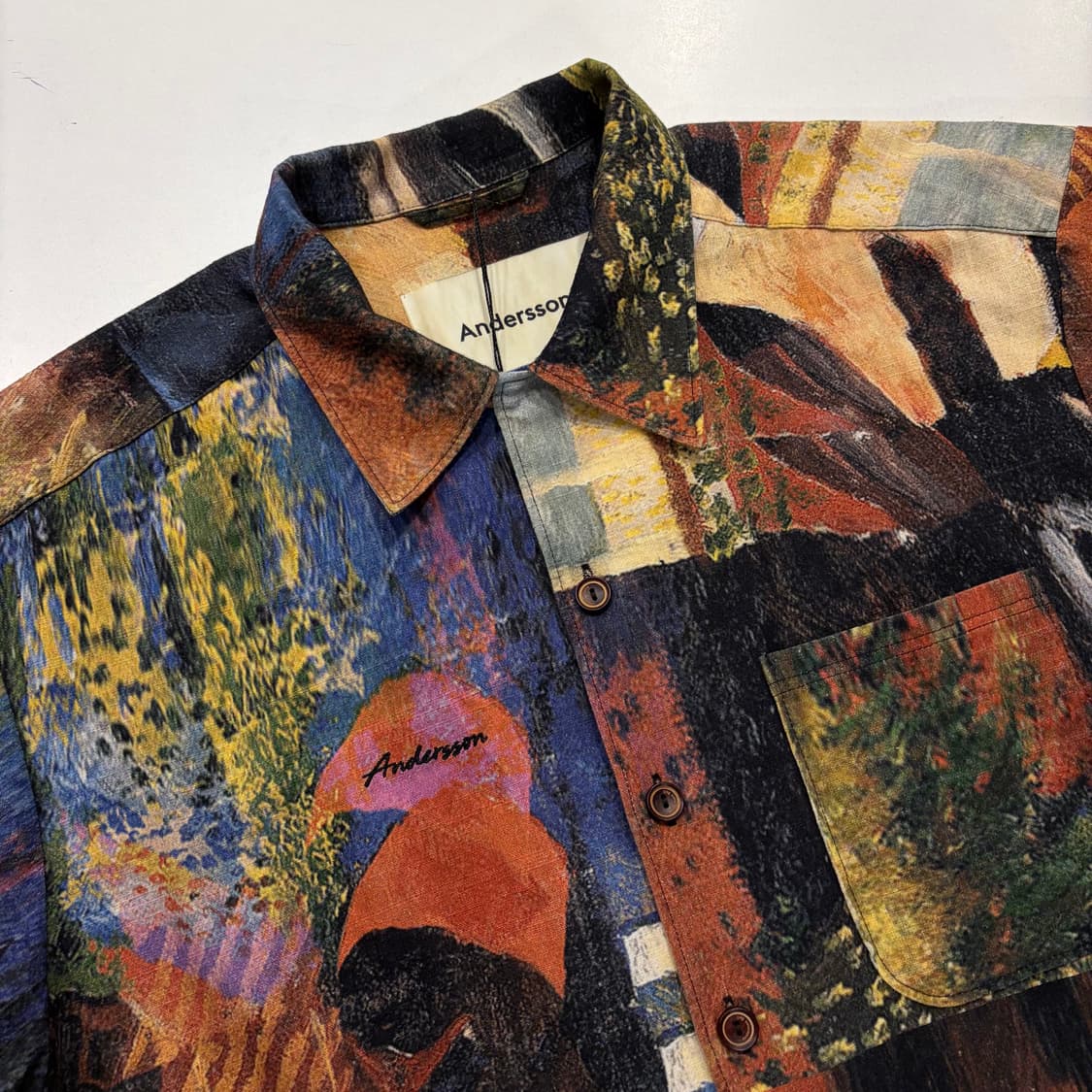 [XL] 앤더슨벨 튀니지 아트 프린트 반팔 셔츠 D368 상품이미지3