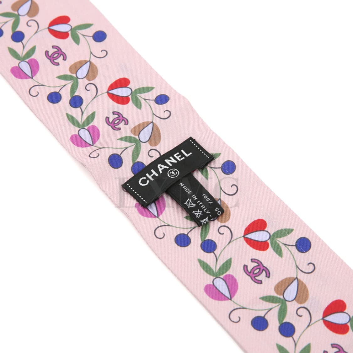 샤넬 스카프 핑크 플라워 실크 헤어밴드 트윌 미니스카프 상품이미지8