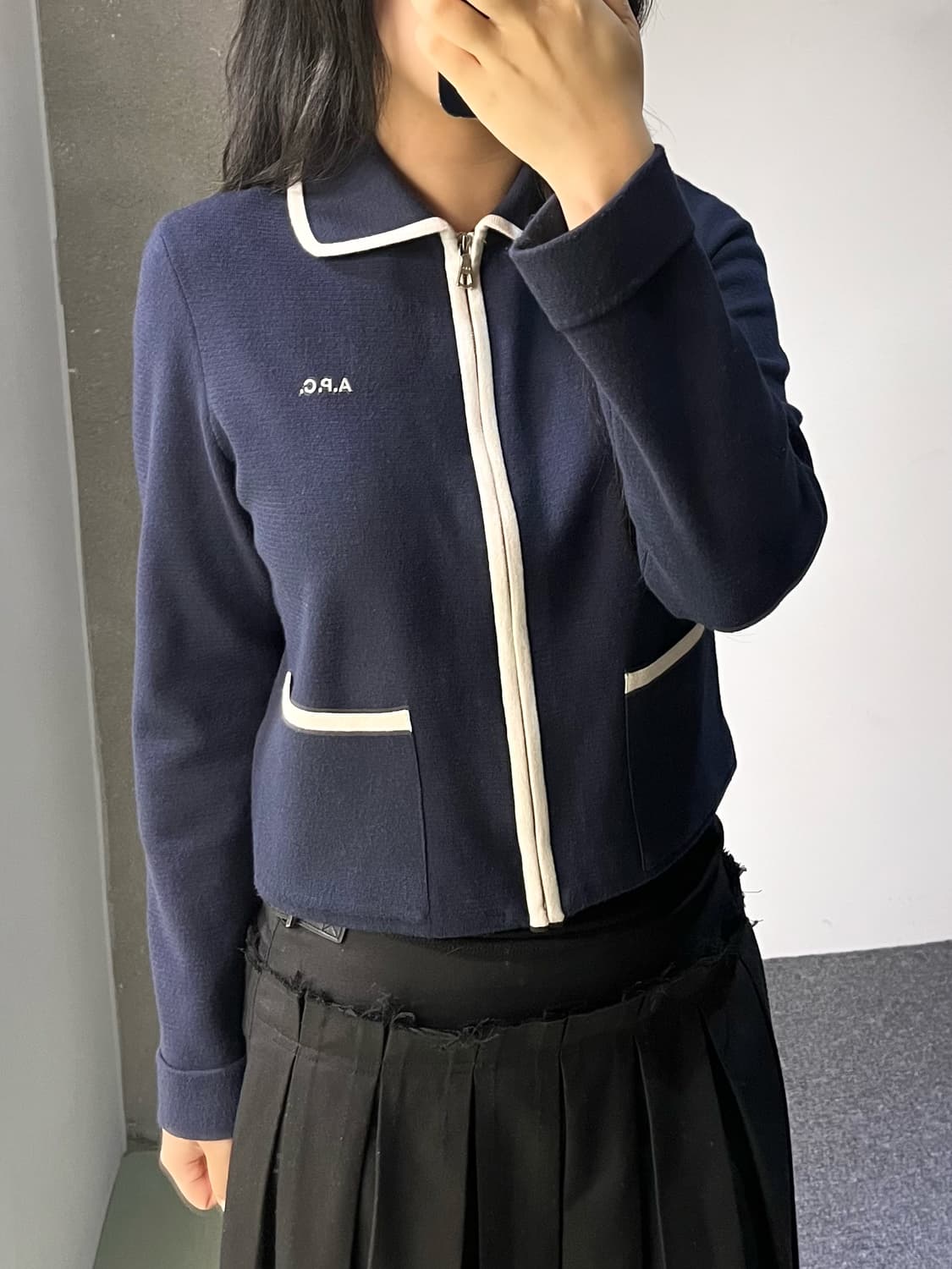 아페쎄 24s/s 카라 넥 집 가디건 상품이미지2