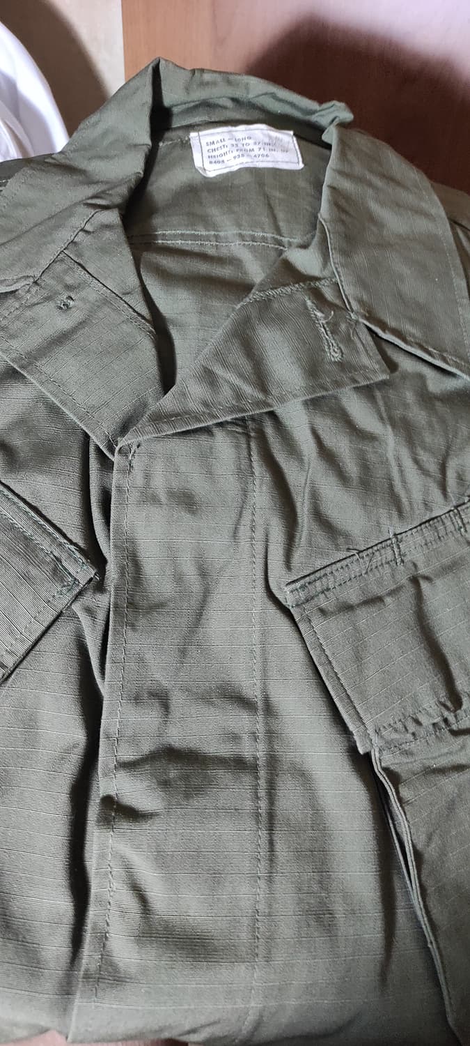 70s 데드스탁 오리지널 정글퍼티그 셔츠 스몰 롱 상품이미지1