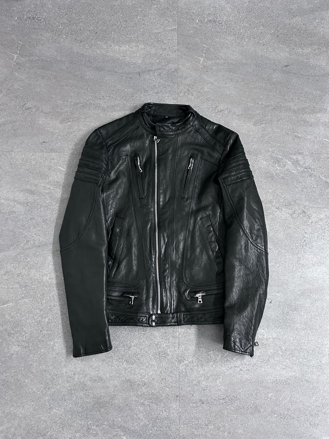 이탈리안 멀티 판넬 사선 램스킨 자켓 상품이미지4