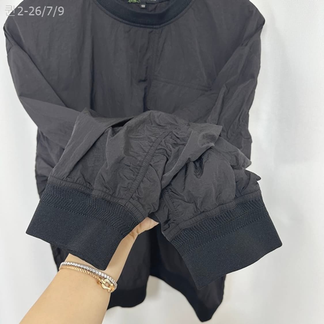 바쏘 남자 나일론 맨투맨 티셔츠 검정 100 상품이미지4