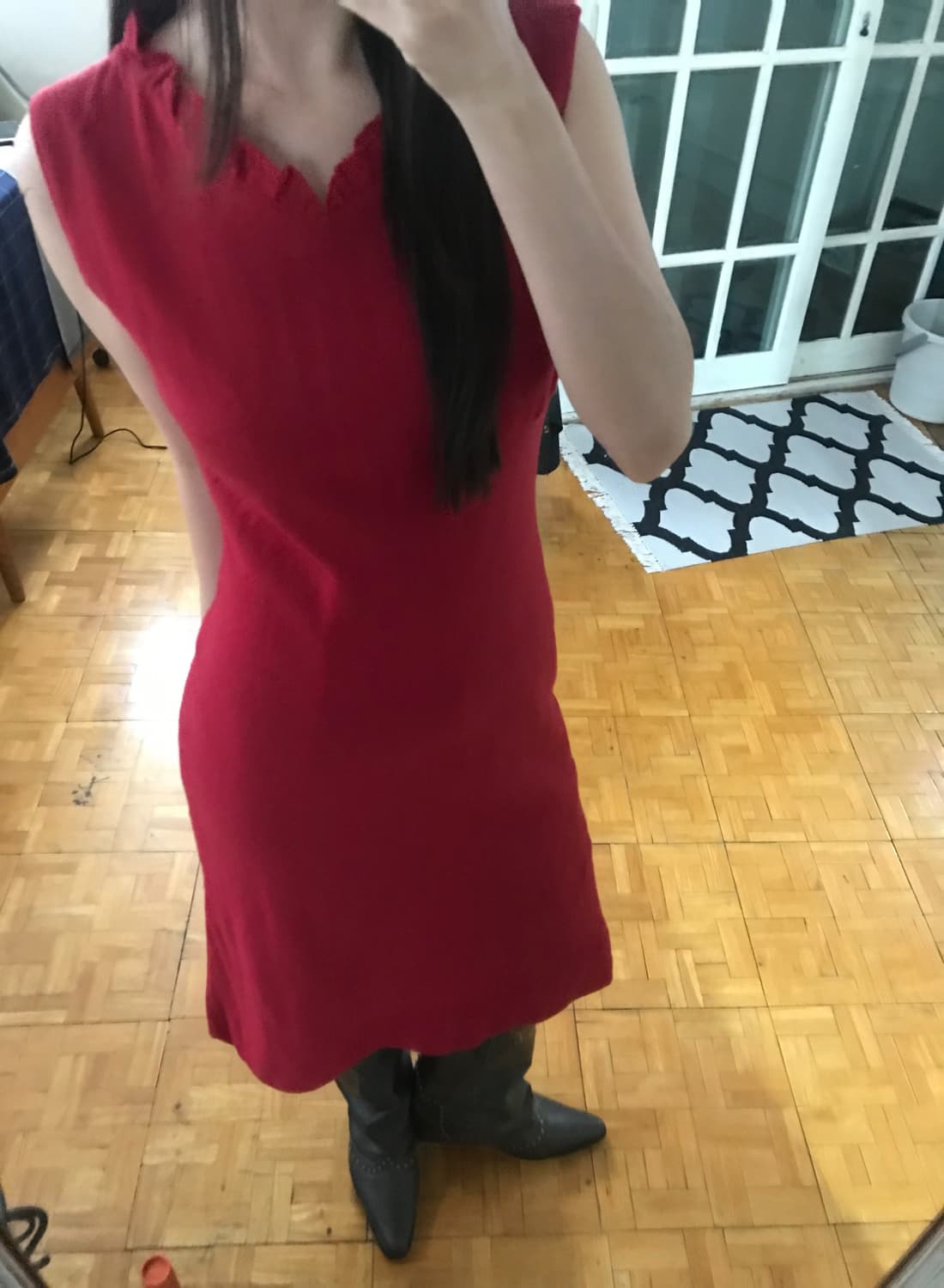 vintage pearl red one-piece 상품이미지2