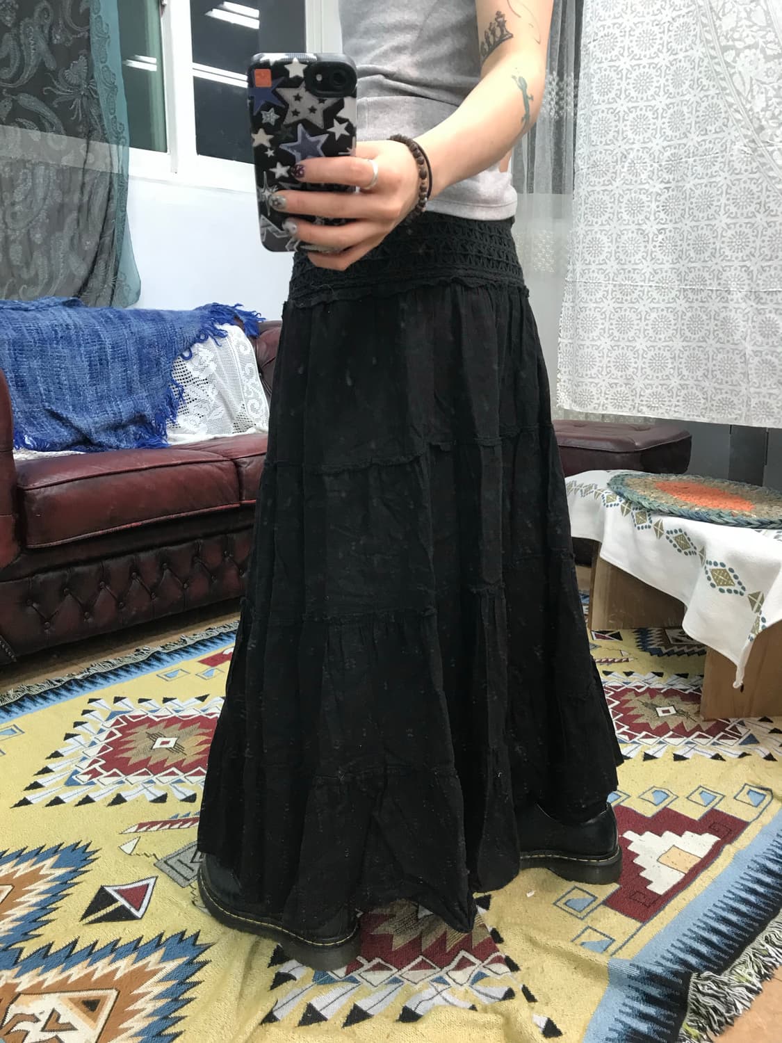 빈티지 여성 디테일 블랙 캉캉스커트 (Z1008) 상품이미지2