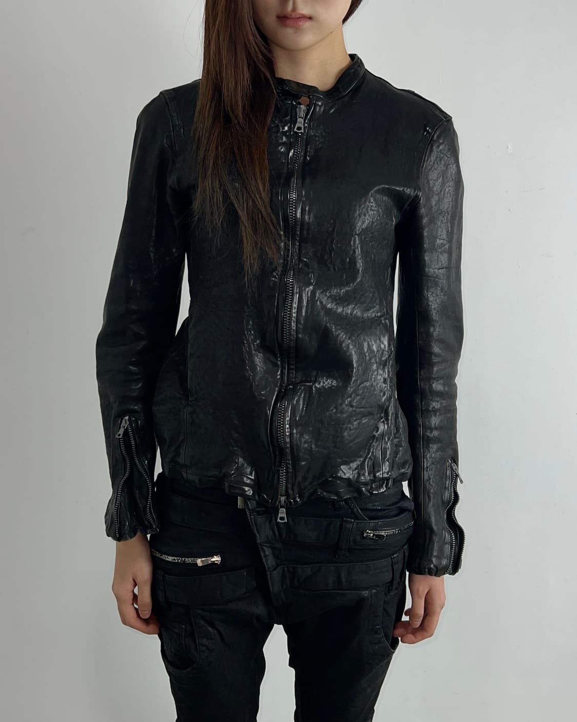 이사무 카타야마 백래쉬 Atsushi Yanaka poem 레더 자켓 상품이미지1