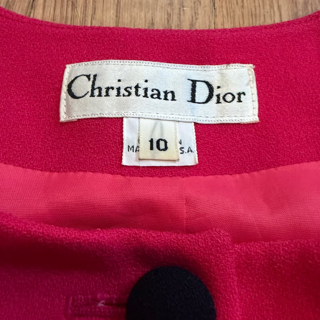 Christian Dior 80's 빈티지 레드 울 스커트 수트 재킷 상품이미지4