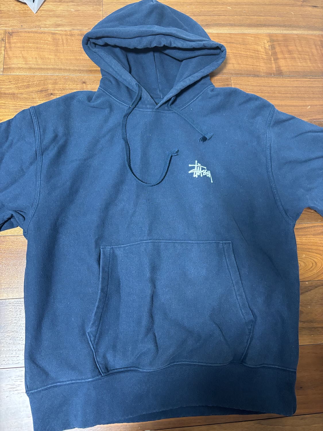 스투시 네이비 후드티 L 상품이미지4