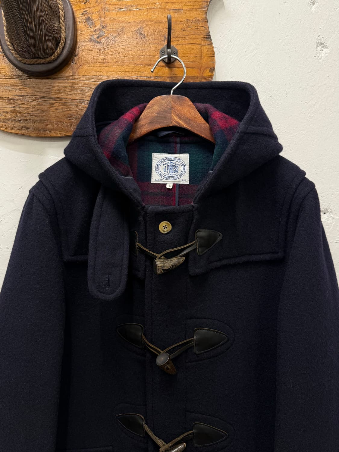 L) J.Press Wool Duffle Coat Navy 상품이미지3