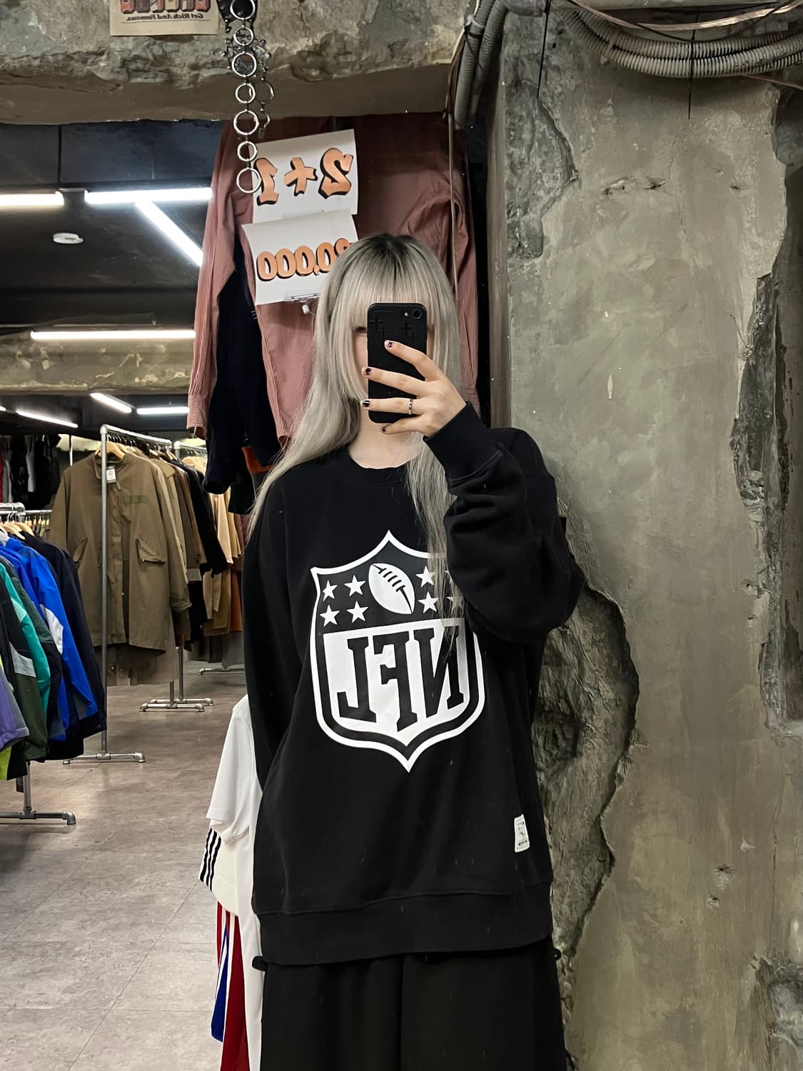 NFL 빅로고 맨투맨 블랙 XL #csz2934 상품이미지2