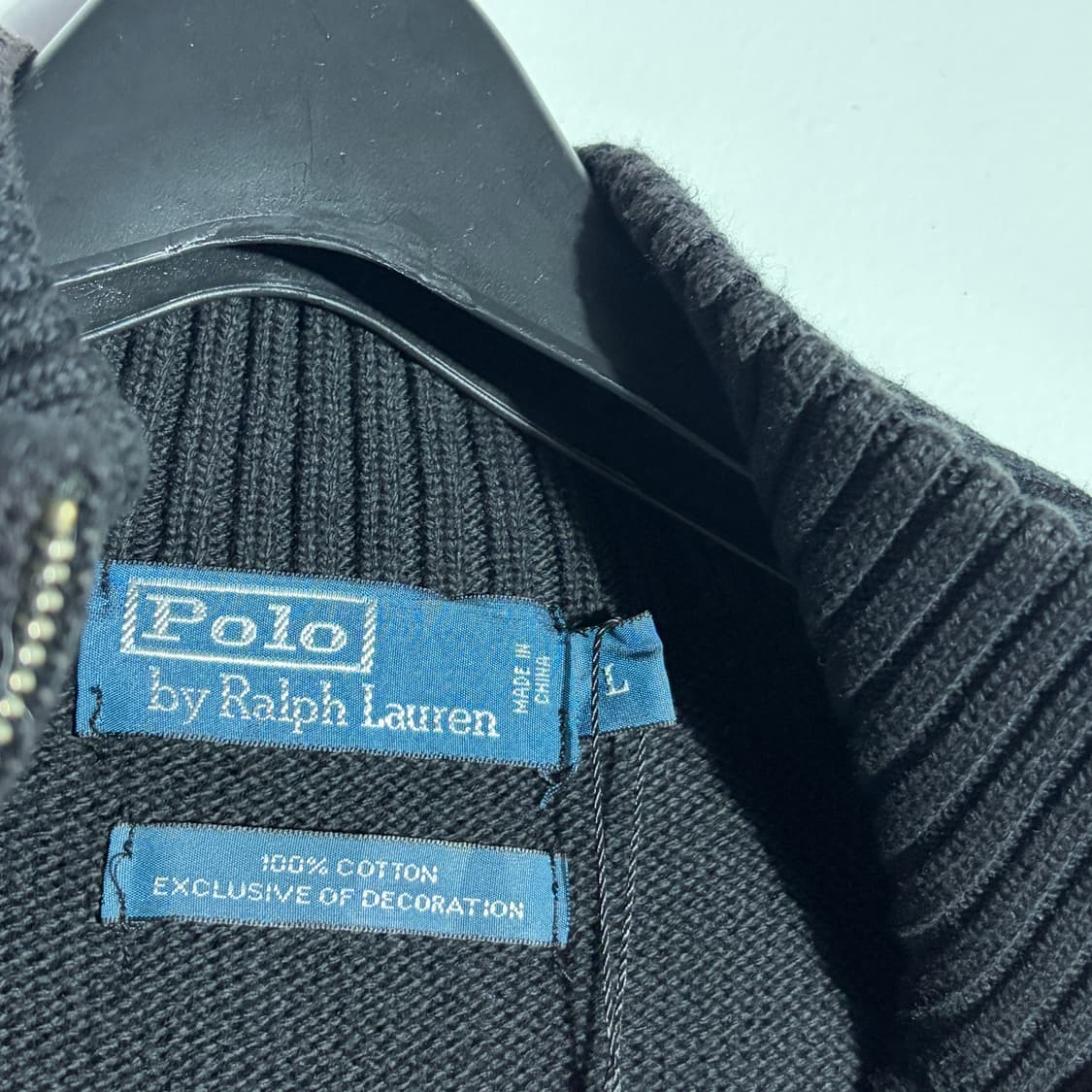 폴로 블랙 니트 집업 (무료배송) 상품이미지4