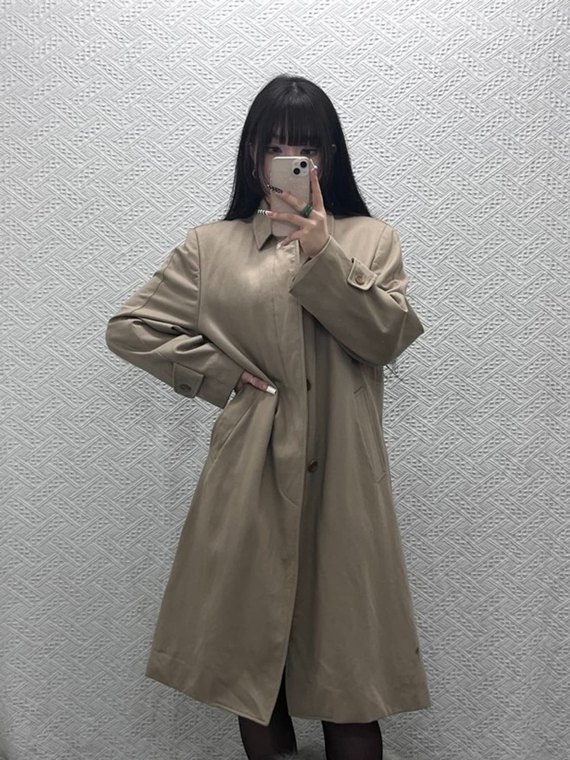 입생로랑 모던 시크 캐주얼 트렌치 울 코트 46 C10157 상품이미지2