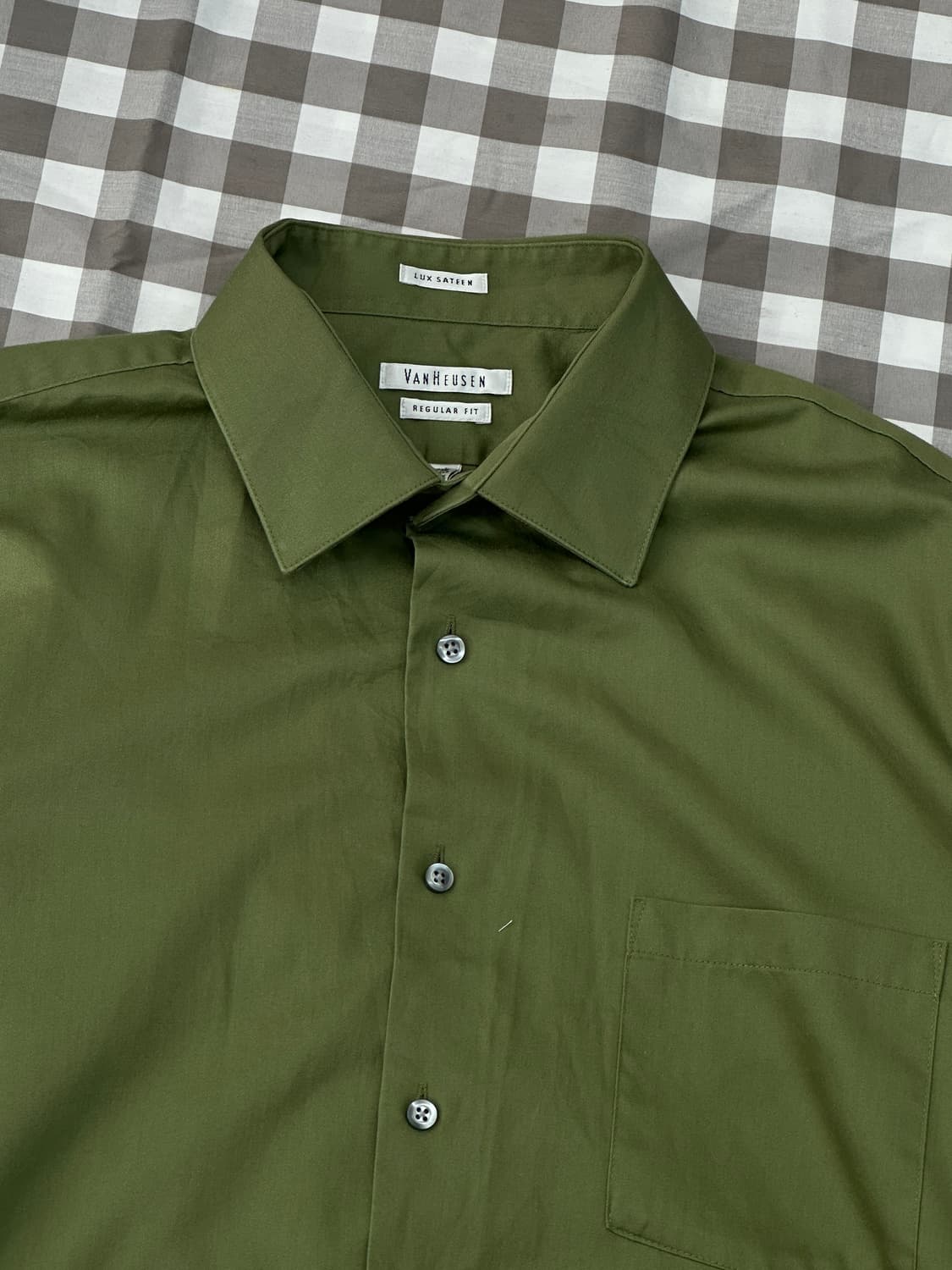 Van Heusen  올리브 카키 오버핏 셔츠 아메카지 보헤미안 스트릿 상품이미지5