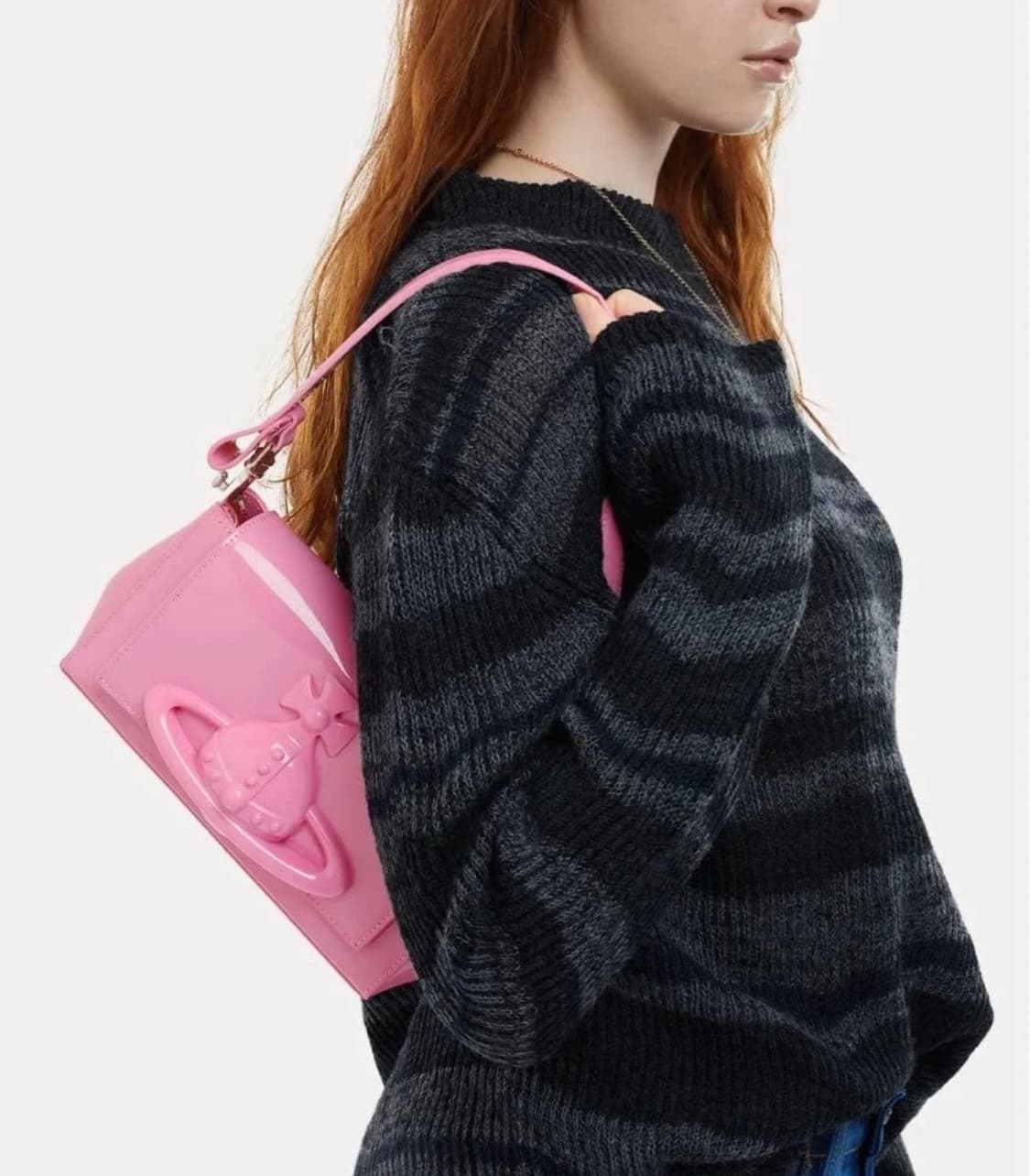 비비안웨스트우드 핑크 헤이즐 미디움 숄더백 상품이미지1