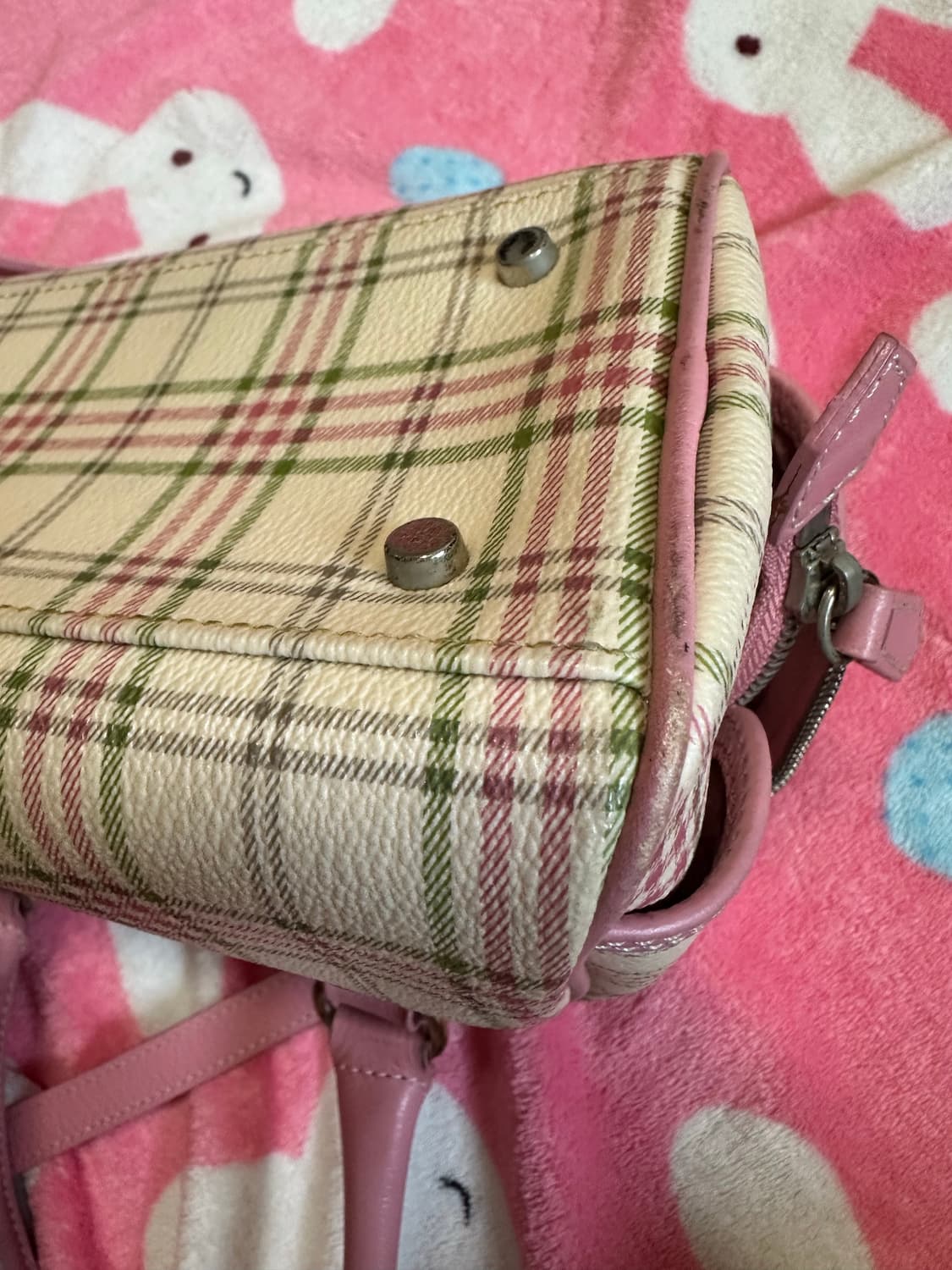 빈폴 핑크 체크 크로스백 빈폴가방 빈폴백 y2k 상품이미지8
