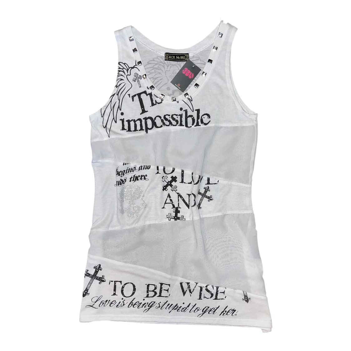 CECIL McBEE 세실맥비 스터드 해골큐빅 나시  y2k펑크 상품이미지1