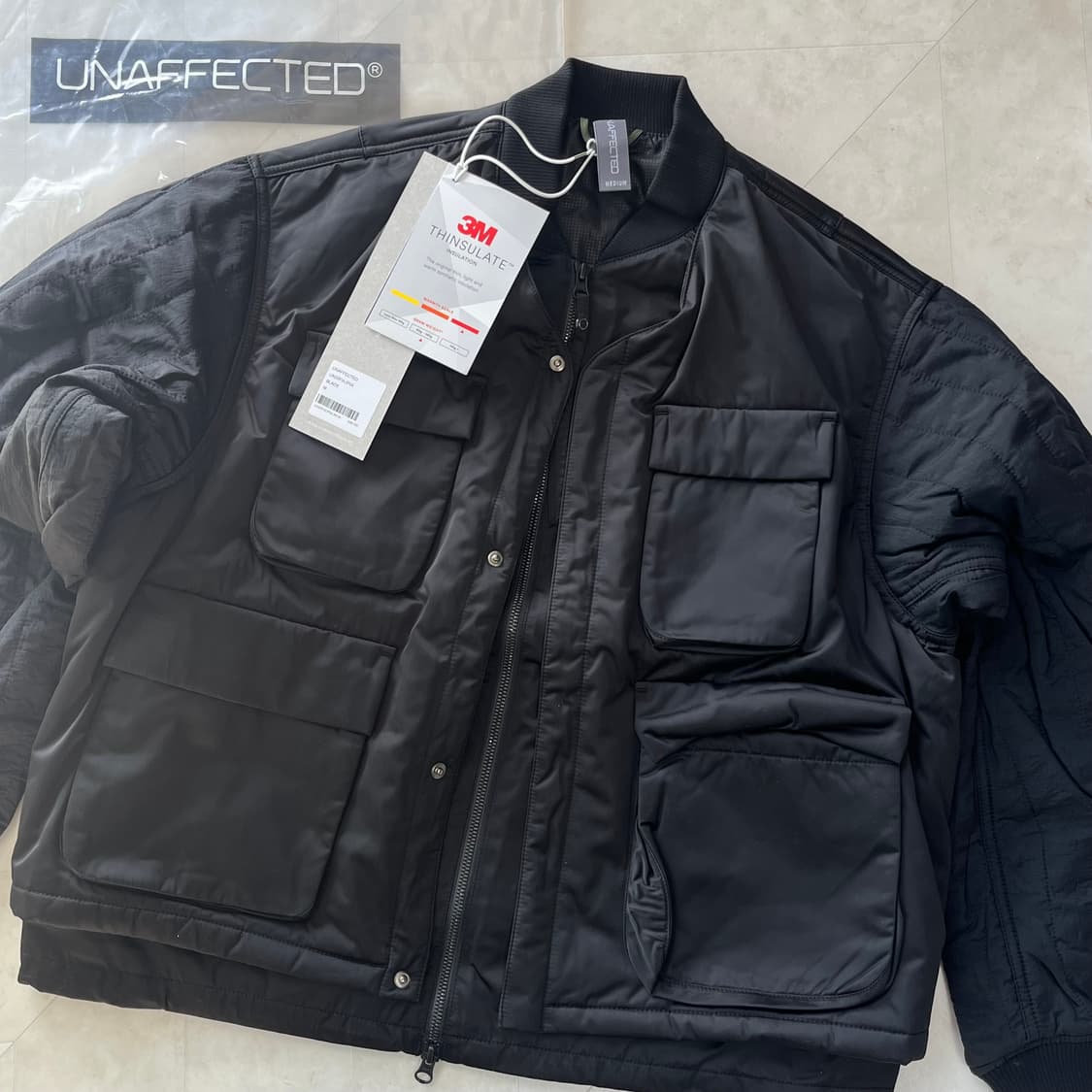 새상품)언어펙티드 패디드 레이어드 플라이트 자켓 블랙 상품이미지1