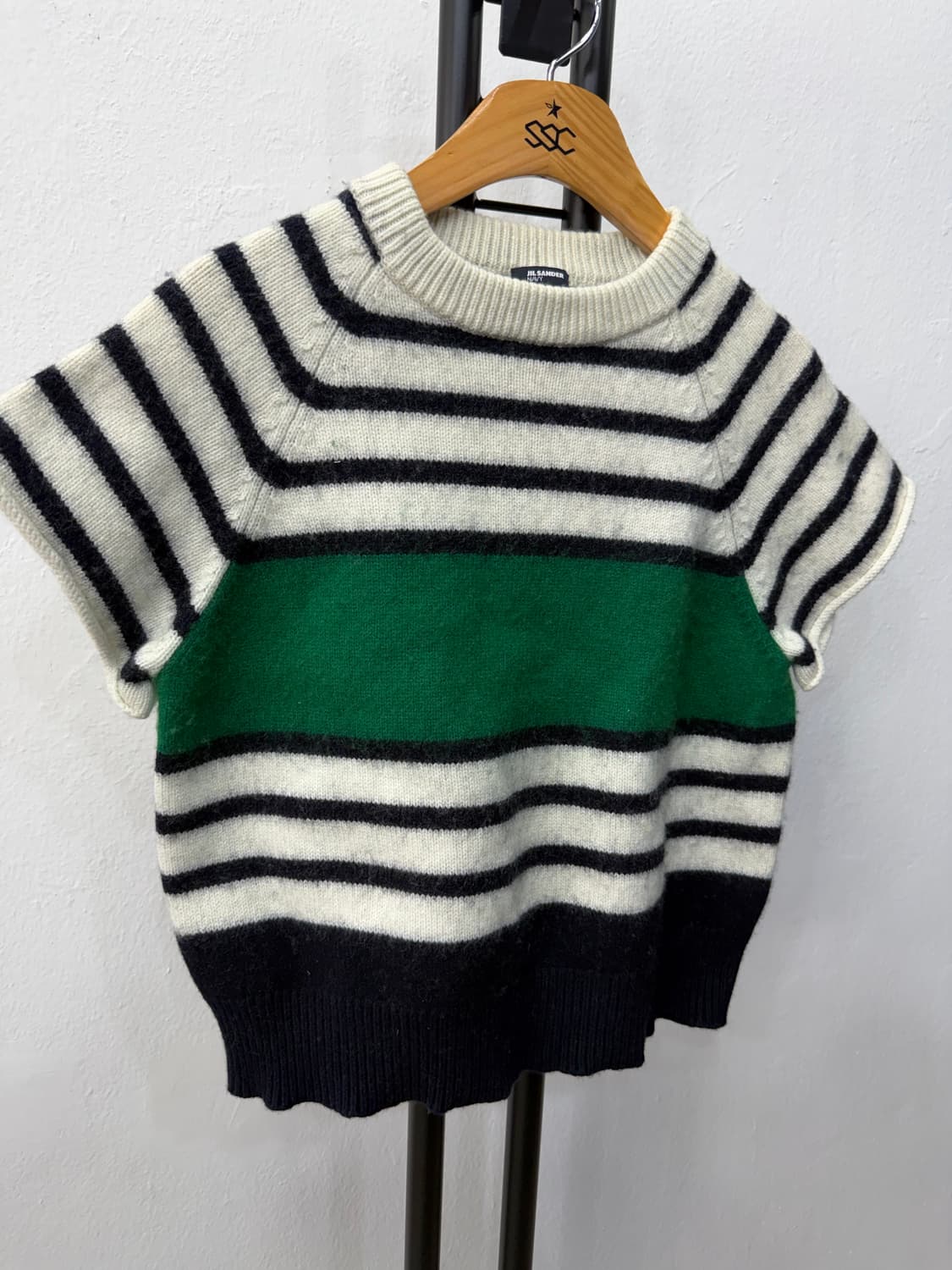 정품) 질샌더 여성 스트라이프 배색 니트 탑 M 상품이미지2