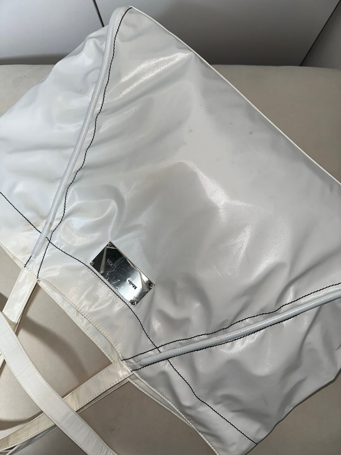 마뗑킴 빅코팅 토트백 화이트 상품이미지1