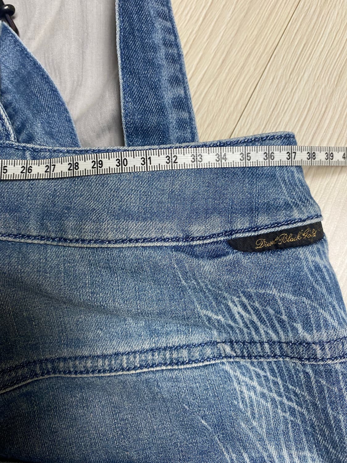 디젤 블랙 골드 데님 오버롤 상품이미지5