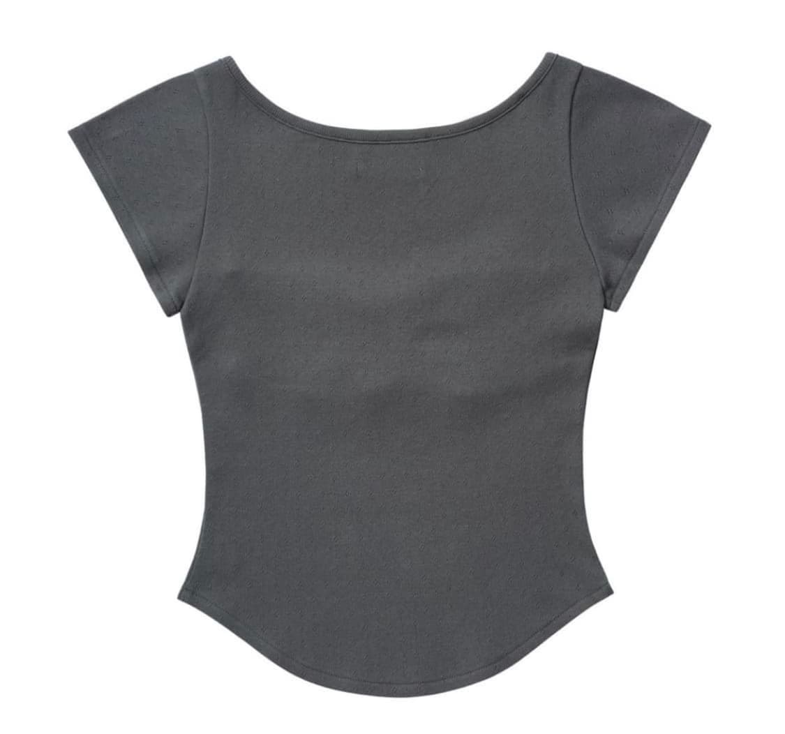 코이세이오 punching shirring top charcoal 상품이미지2