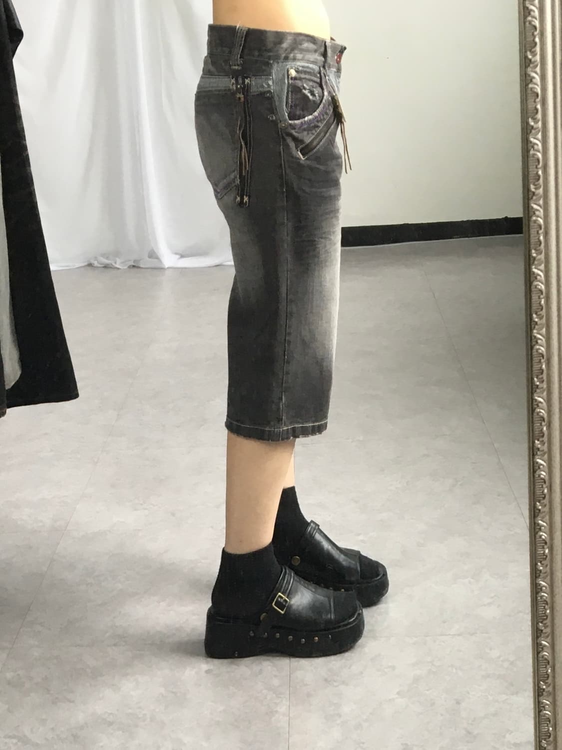 Washing half denim pants 상품이미지7