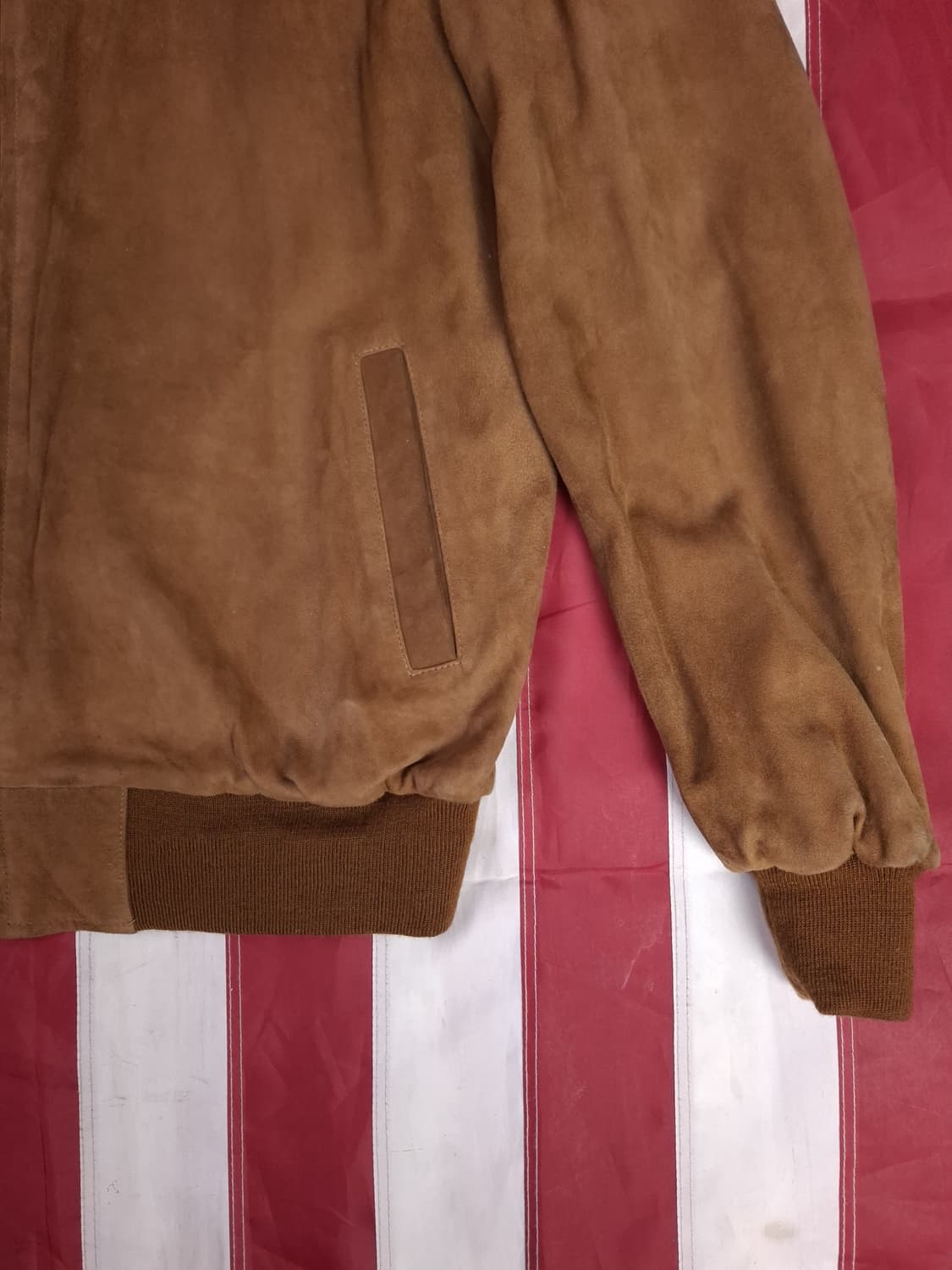 90's 국내산 빅게이트 리얼램스킨레더 스웨이드 봄버자켓 상품이미지6