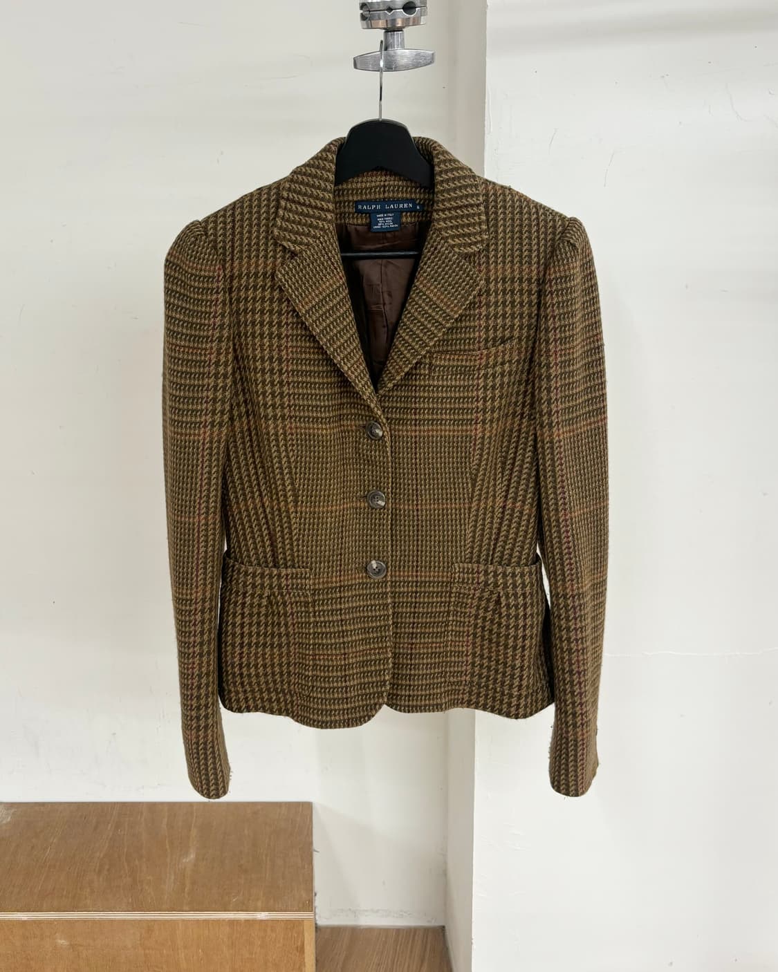 랄프 로렌 카키 브라운 트위드 블레이저 상품이미지1
