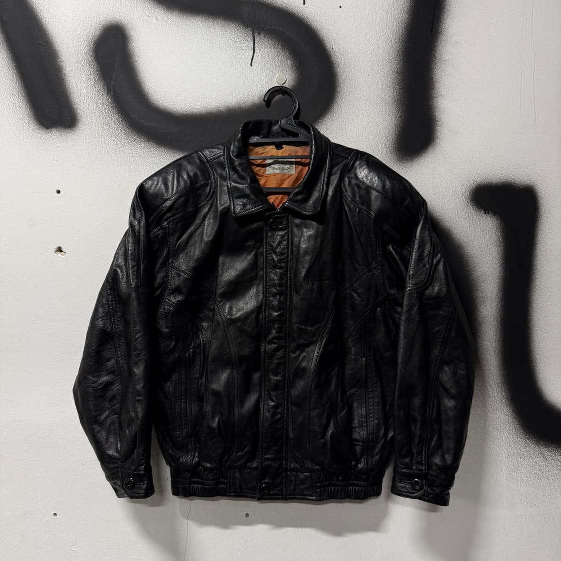 VTG 빈티지 100% 쉽스킨 양가죽 레더 봄버 자켓 상품이미지1