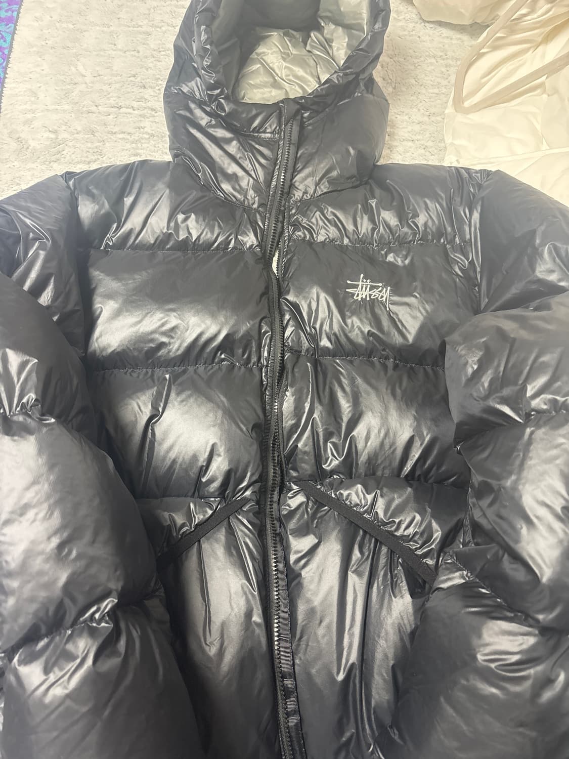 스투시 다운 파카 마이크로 립스탑 팬텀 블랙  상품이미지1