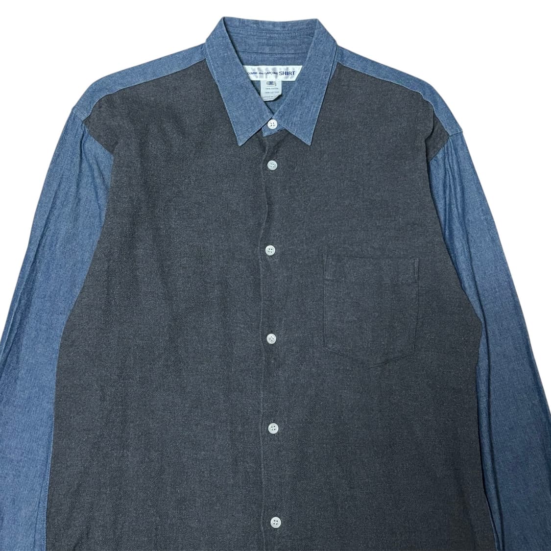 [M] 꼼데가르송 셔츠 원단 전환 샴브레이 셔츠 상품이미지2