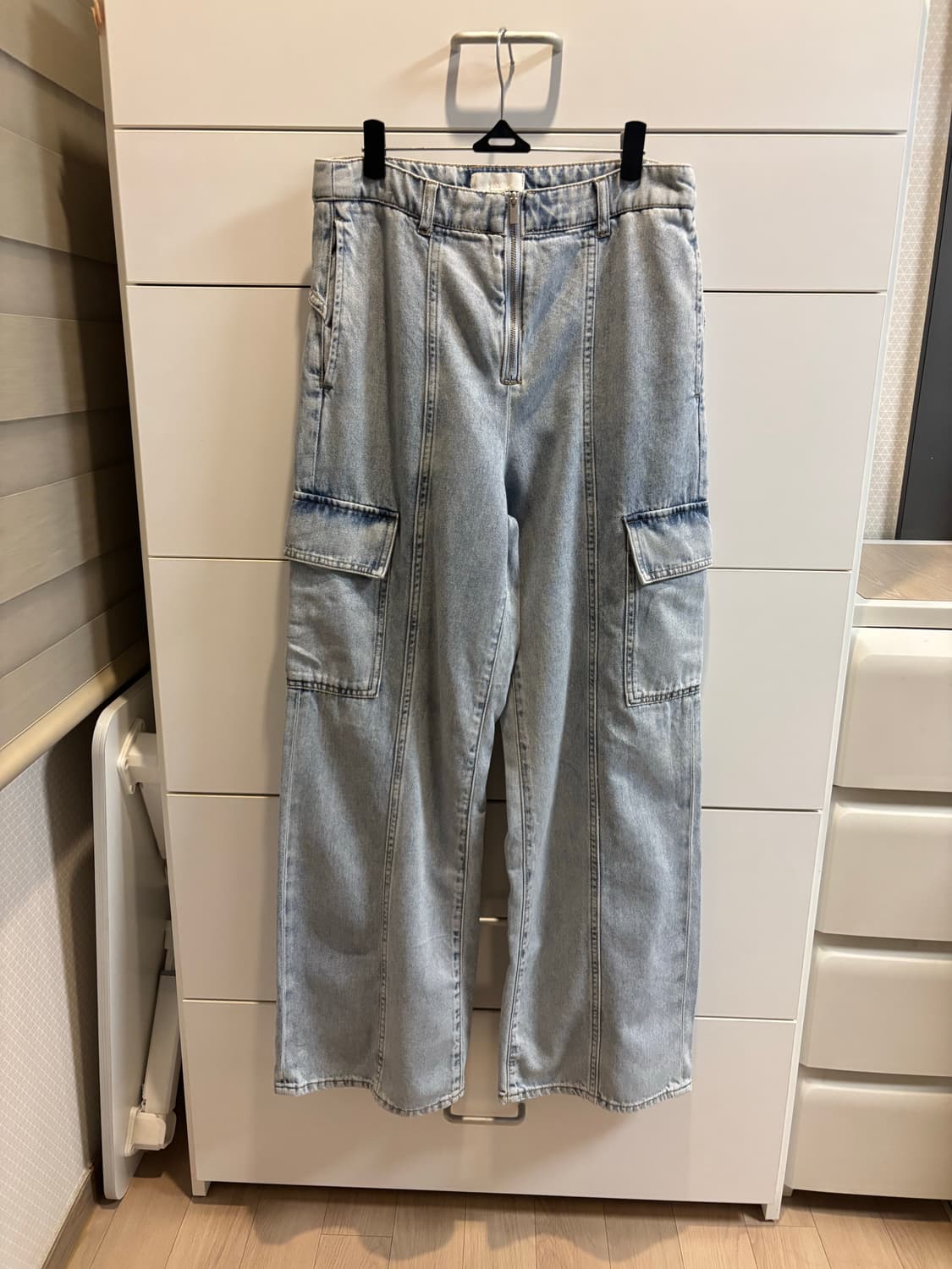 H&M 데님 카고 와이드 연청 팬츠 M 상품이미지3