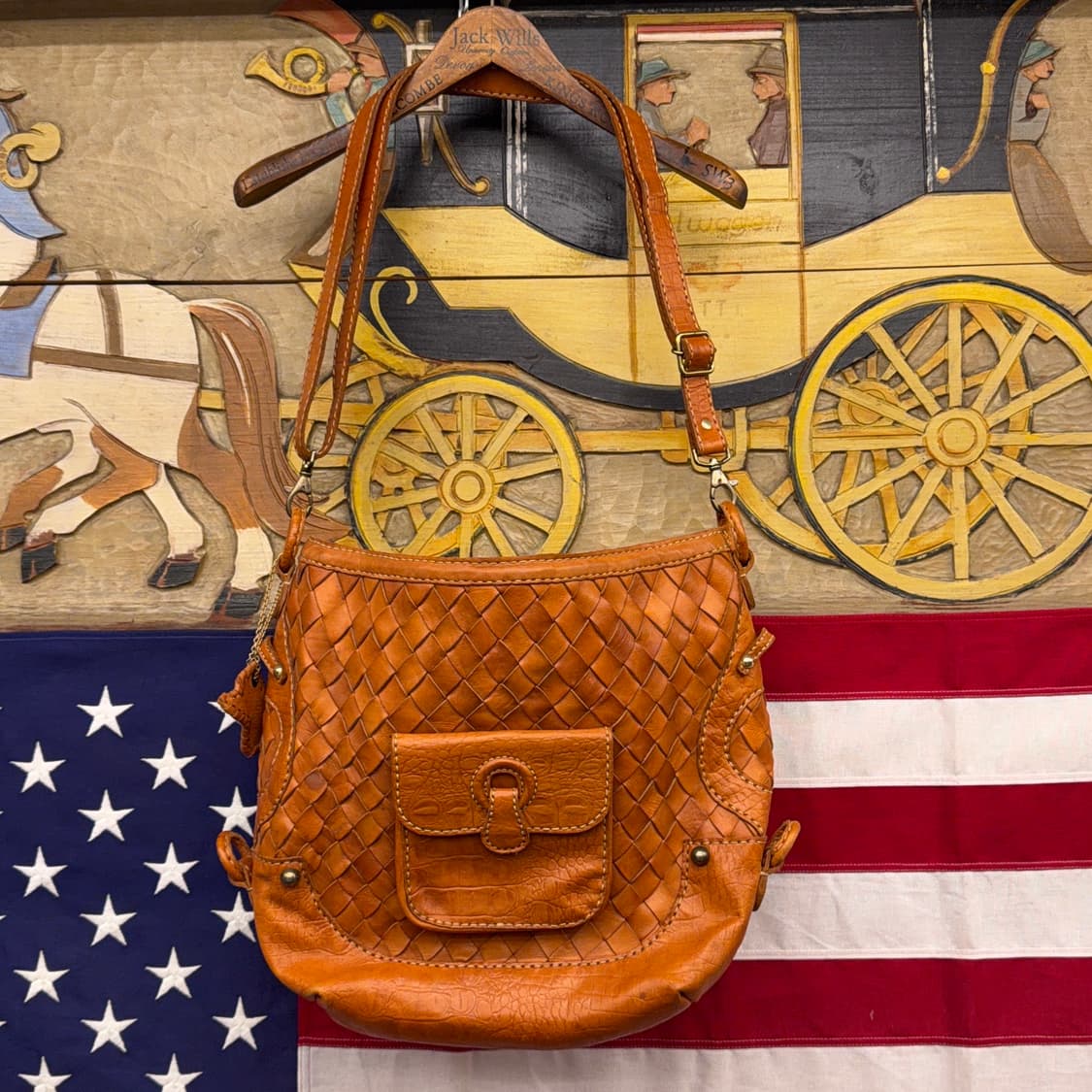 Robita 카우레더 위빙 숄더백 상품이미지1